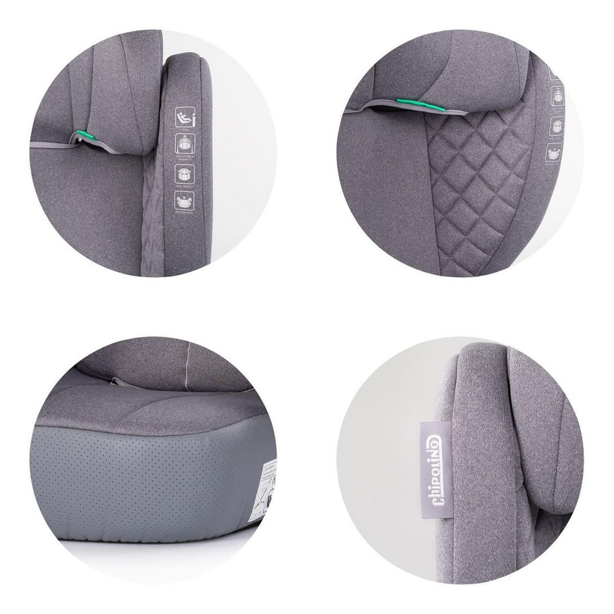KINDERSITZ Cyber i-Size grau (100-150cm) Sitzerhöhung, höhenverstellbar - Grau, Kunststoff (40/60/44cm) - Chipolino