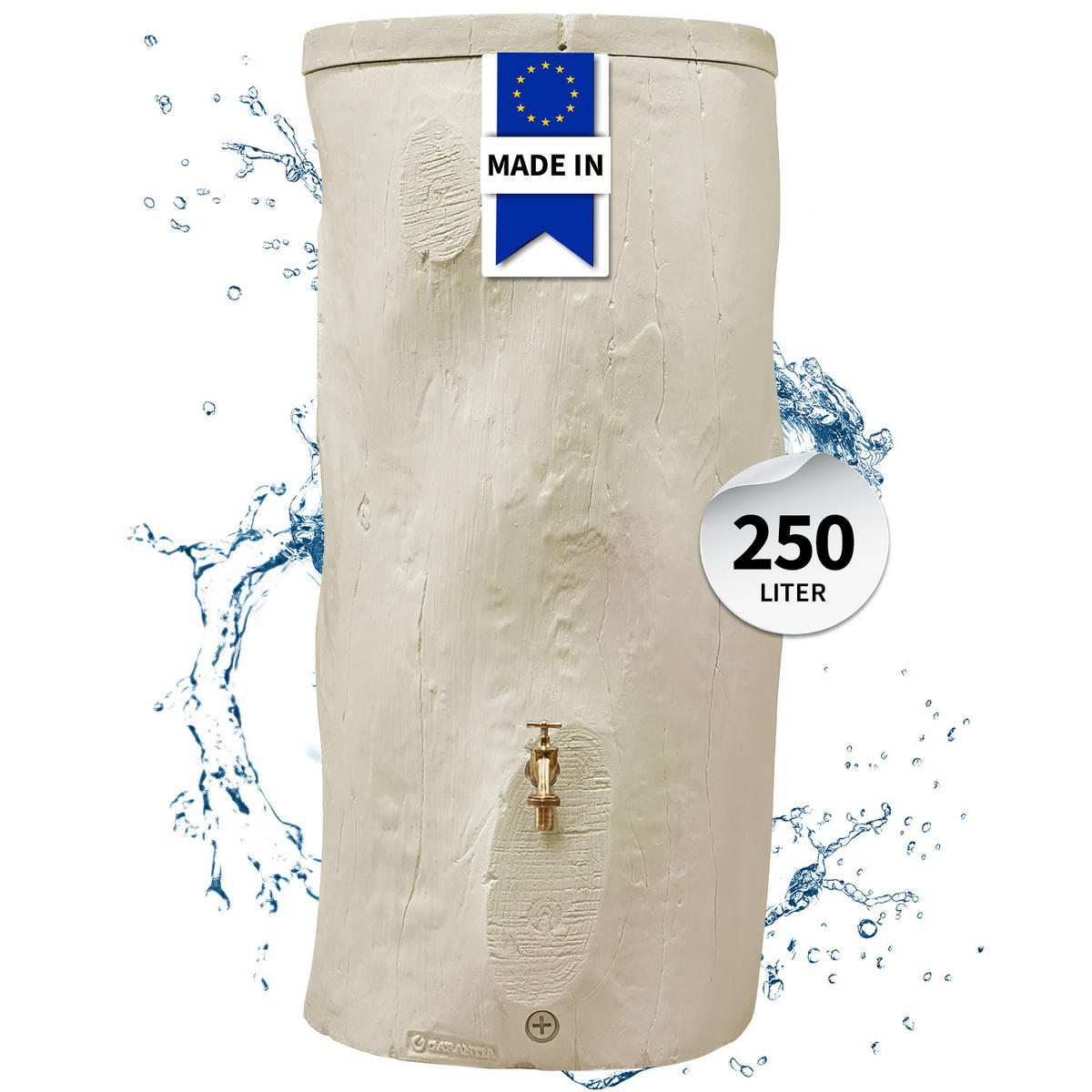 STOCK Regentonne 250 L, pine - Pinienfarben, Kunststoff (60/119/60cm) - GARANTIA