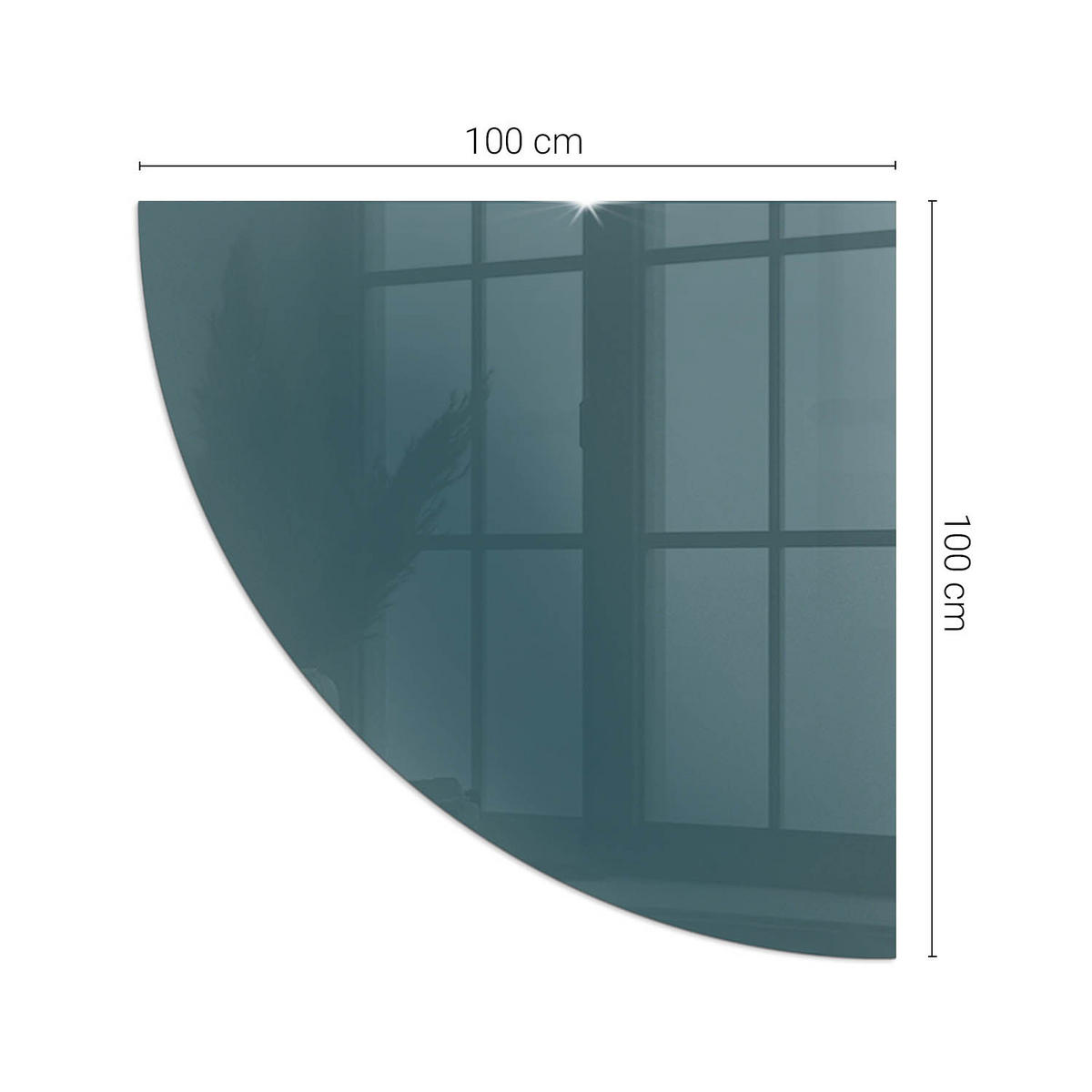 GLASPLATTE für Kamin 100x100 cm Türkis - Türkis, Glas (100/100/0.4cm) - ArtPrintCave