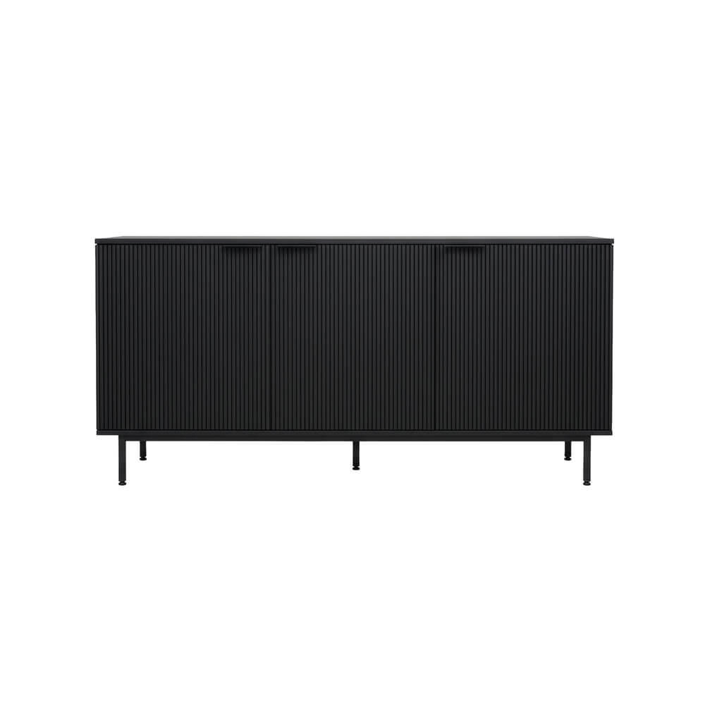 SIDEBOARD NYLA Schwarz - 154 x 73 cm - Schwarz, Holzwerkstoff (154/73/42cm) - Home Deluxe