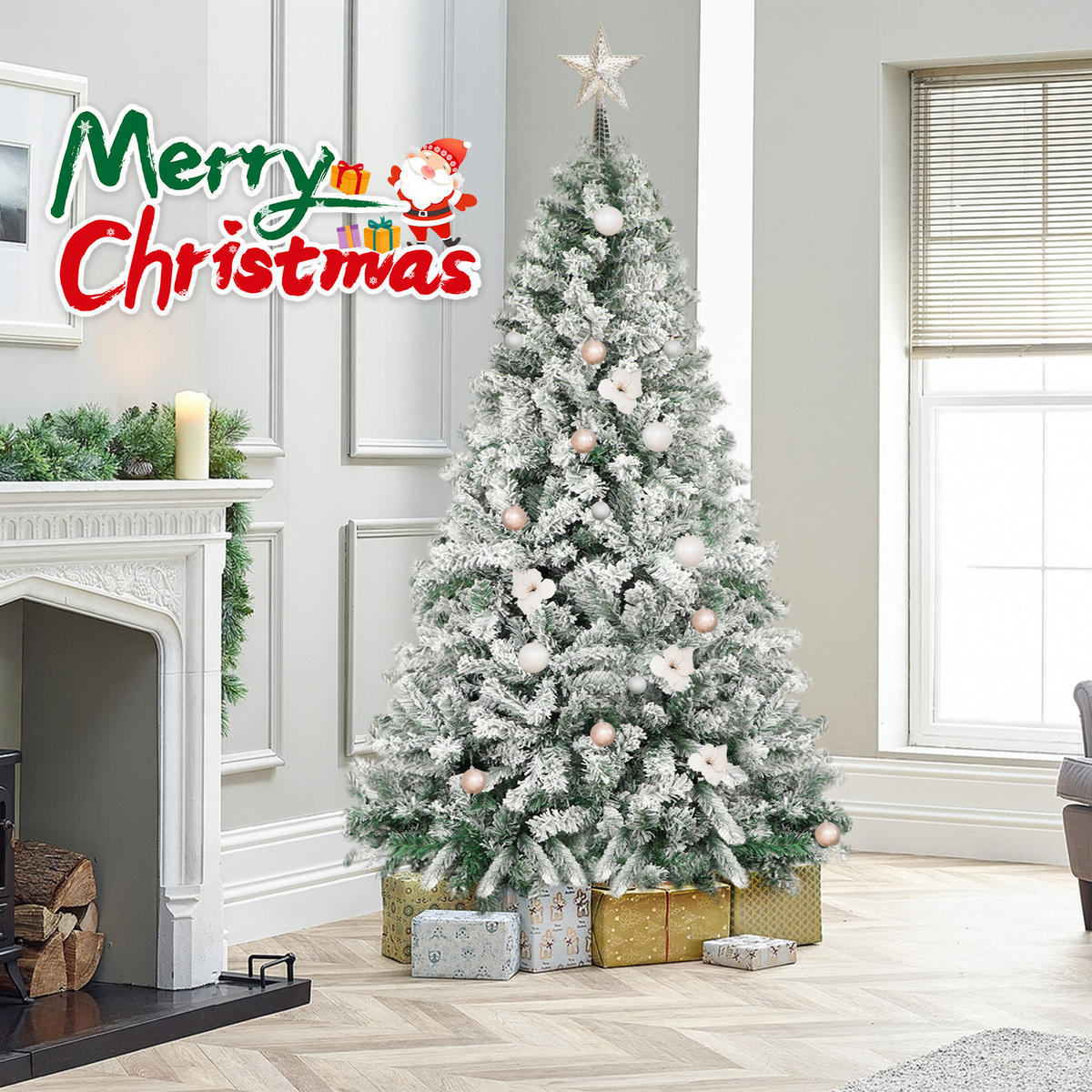 WEIHNACHTSBAUM Kaelthir 100/100/210 cm - Grün, Kunststoff (210cm) - ZMH