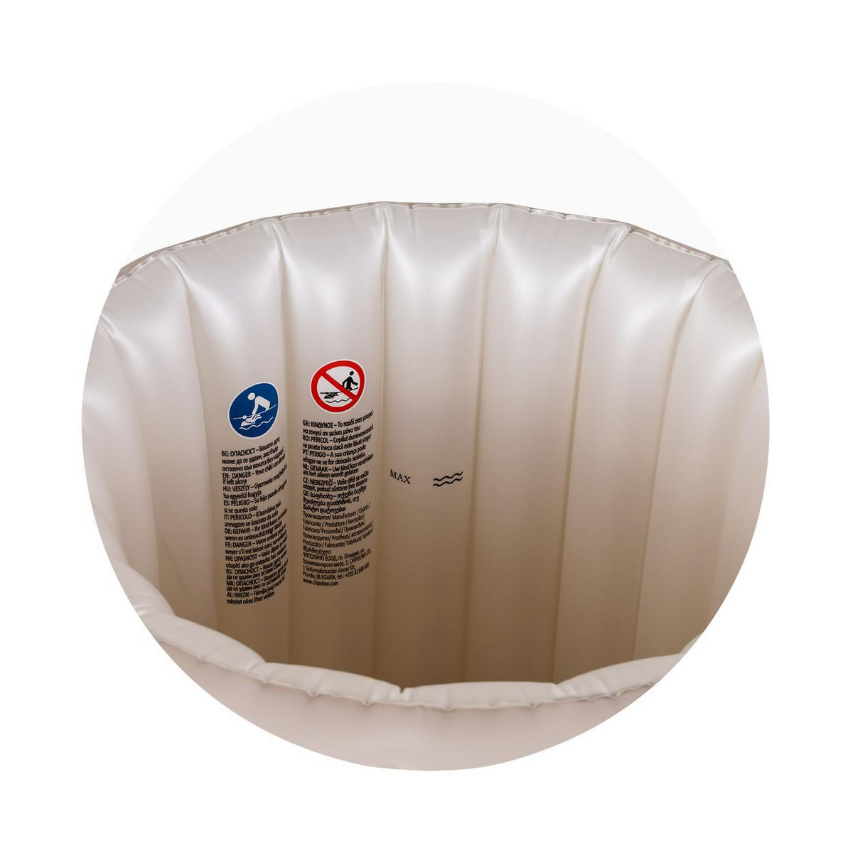 BABYBADEWANNE Bubble Nest beige aufblasbar, Sitz, Pumpe, Badehilfe, platzsparend, ab 8 bis 36 Monate - Beige, Kunststoff (48/59cm) - Chipolino