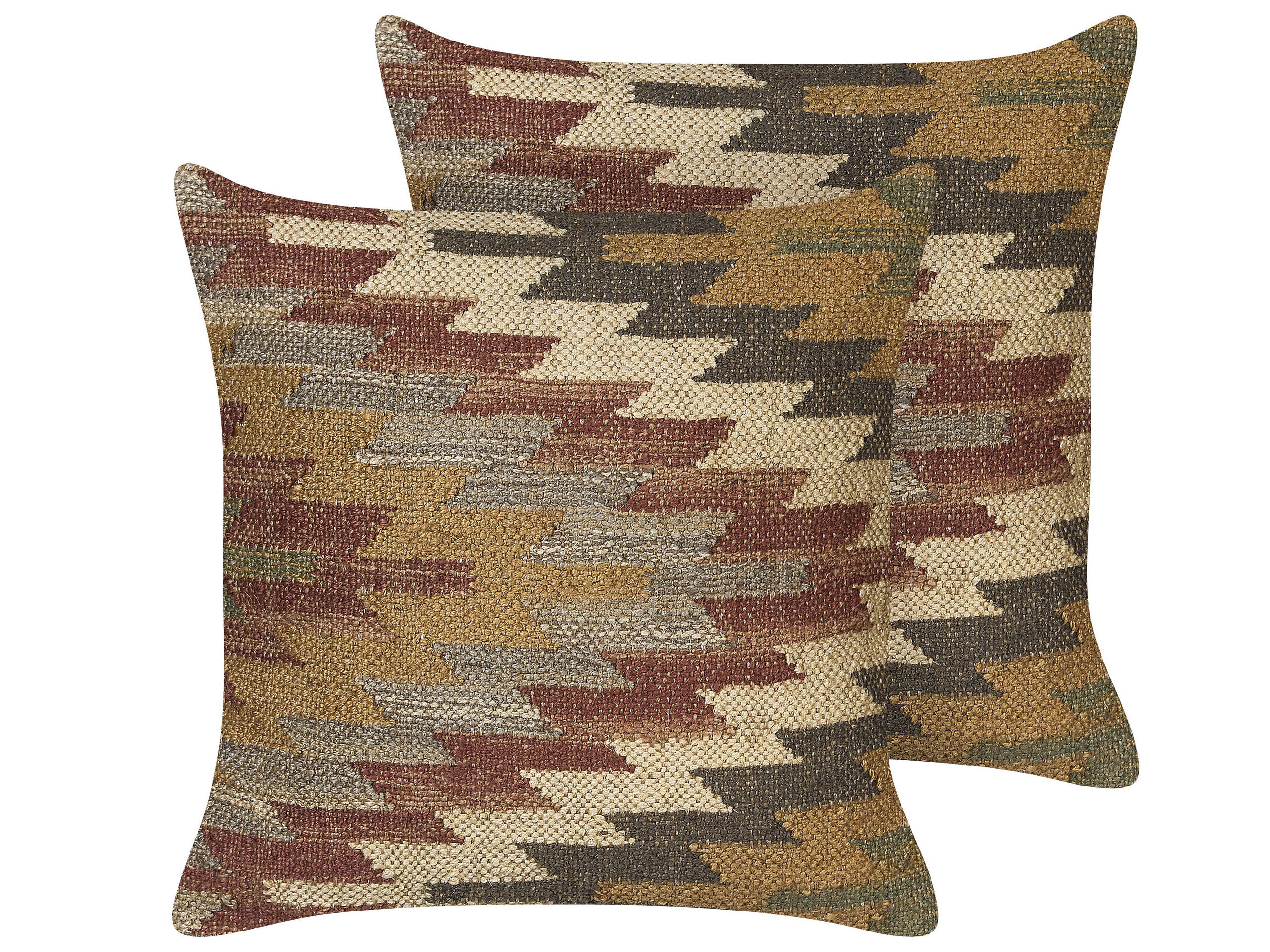 DEKOKISSEN 2er-Set Bunt 45/45 cm Deepor - Multicolor, Naturmaterialen (45/45cm) - Beliani