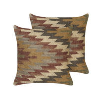 DEKOKISSEN 2er-Set Bunt 45/45 cm Deepor - Multicolor, Naturmaterialen (45/45cm) - Beliani