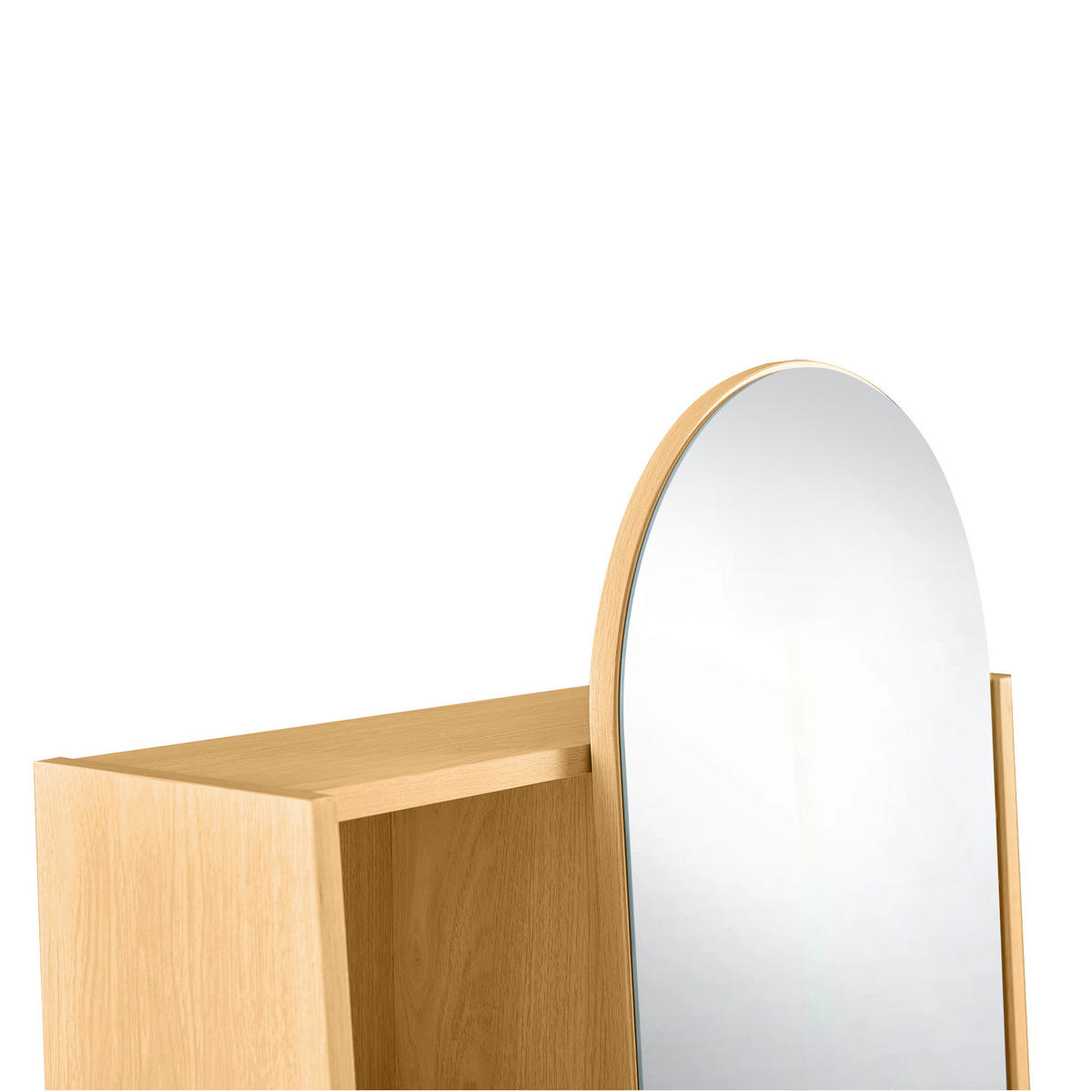 SCHUHSCHRANK Spiegel Holzoptik Hochschrank Stauraum - Naturfarben, Holzwerkstoff (60/165/28cm) - Urban Meuble