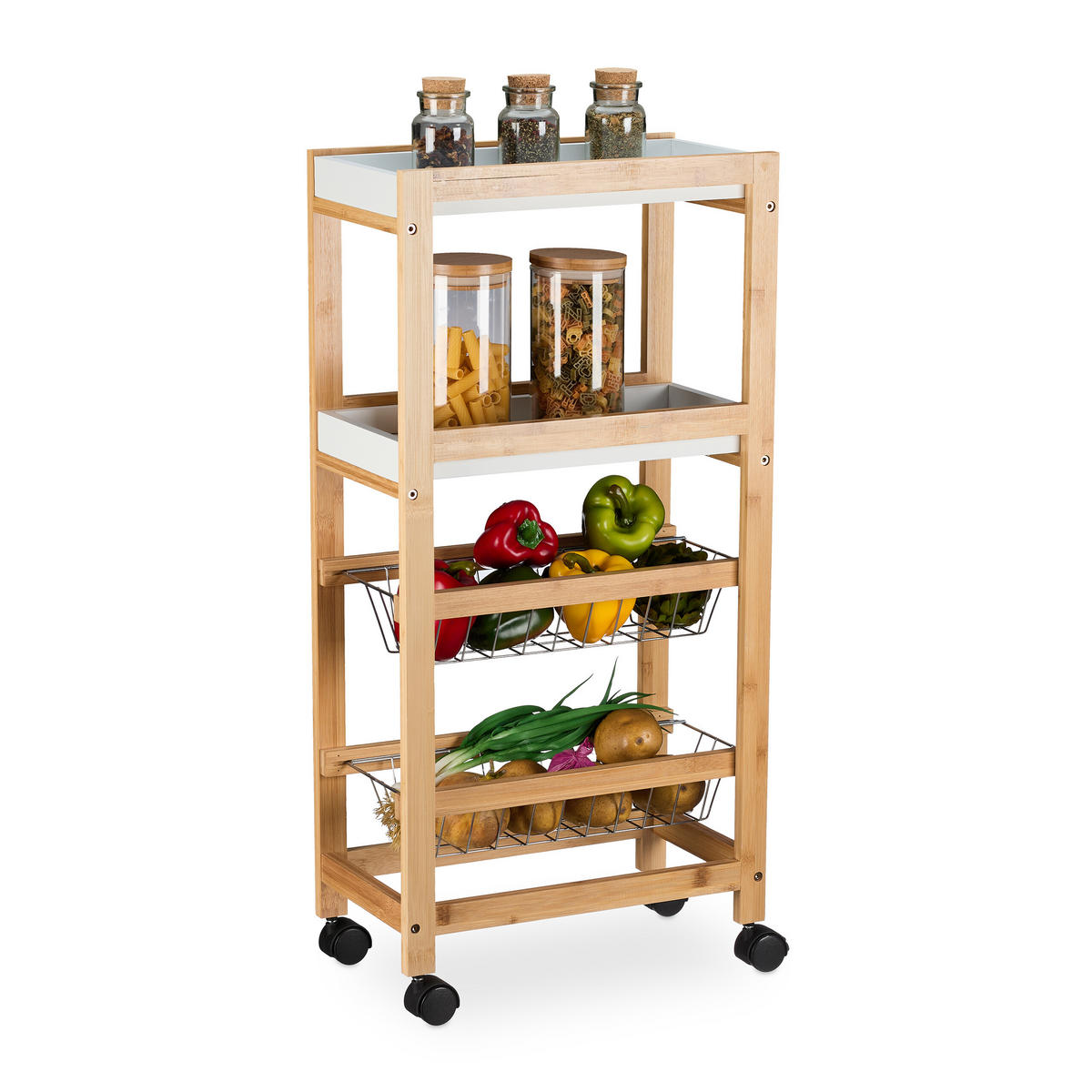 NISCHENWAGEN - Multicolor, Holz/Holzwerkstoff (22/83/40cm) - Relaxdays