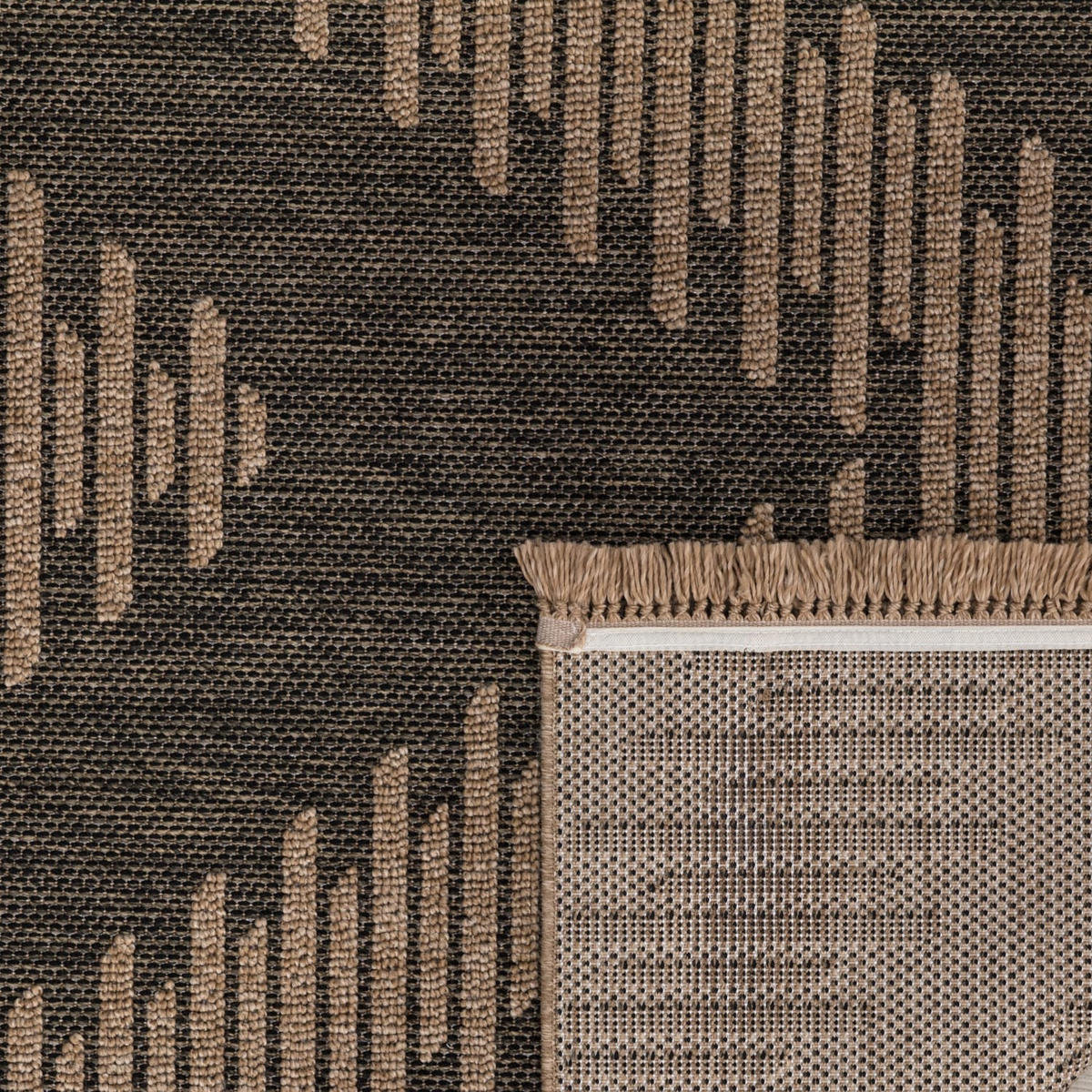 OUTDOOR Teppich Natur Balkon, Terrasse schmutzabweisend Anthrazit Rechteckig 200x280 - Anthrazit, Textil (200/280cm) - KADIMA DESIGN