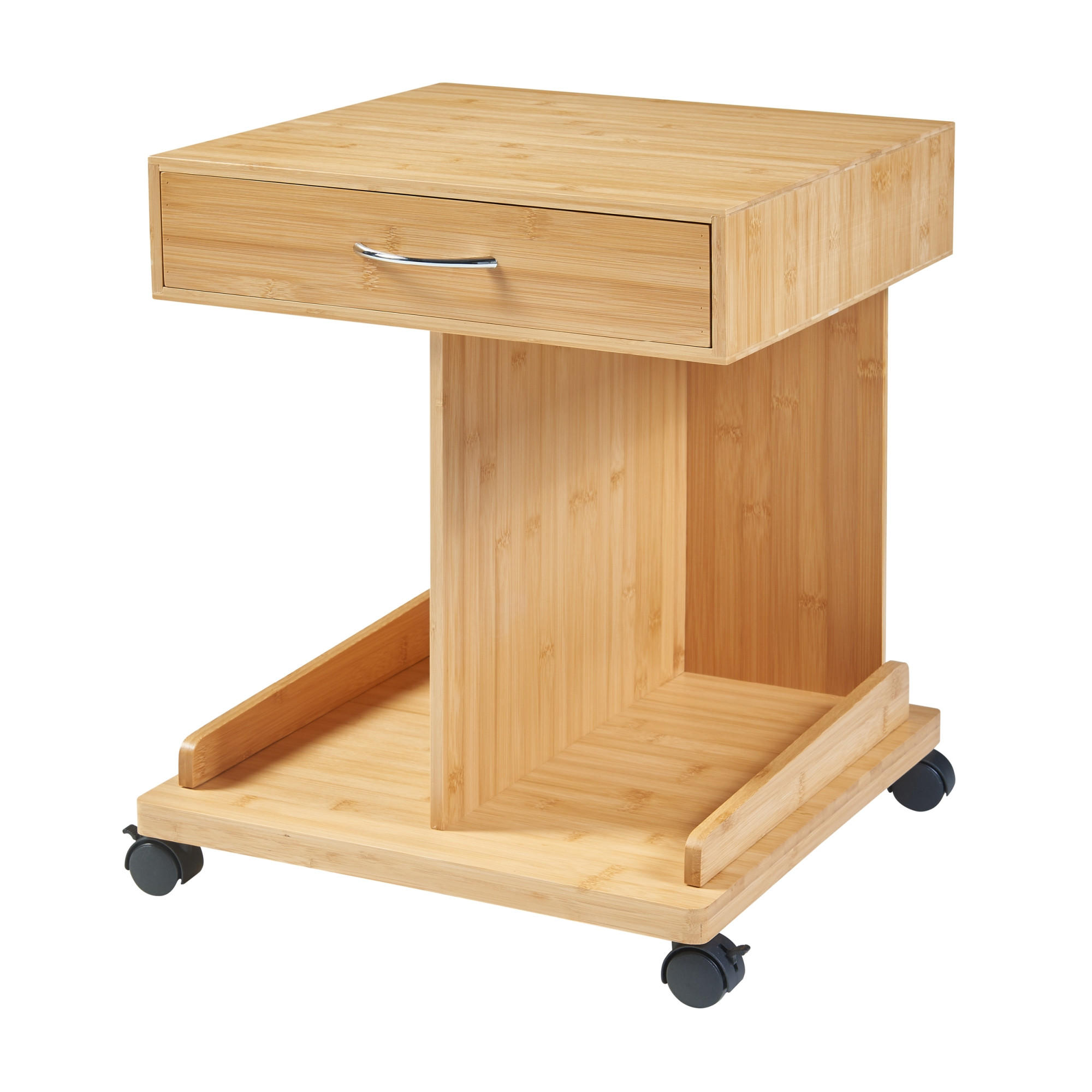 BEISTELLTISCH rollbar Jokkmokk - Naturfarben, Holz (43/43/56.5cm) - [en.casa]