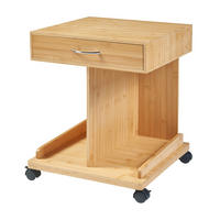 BEISTELLTISCH rollbar Jokkmokk - Naturfarben, Holz (43/43/56.5cm) - [en.casa]