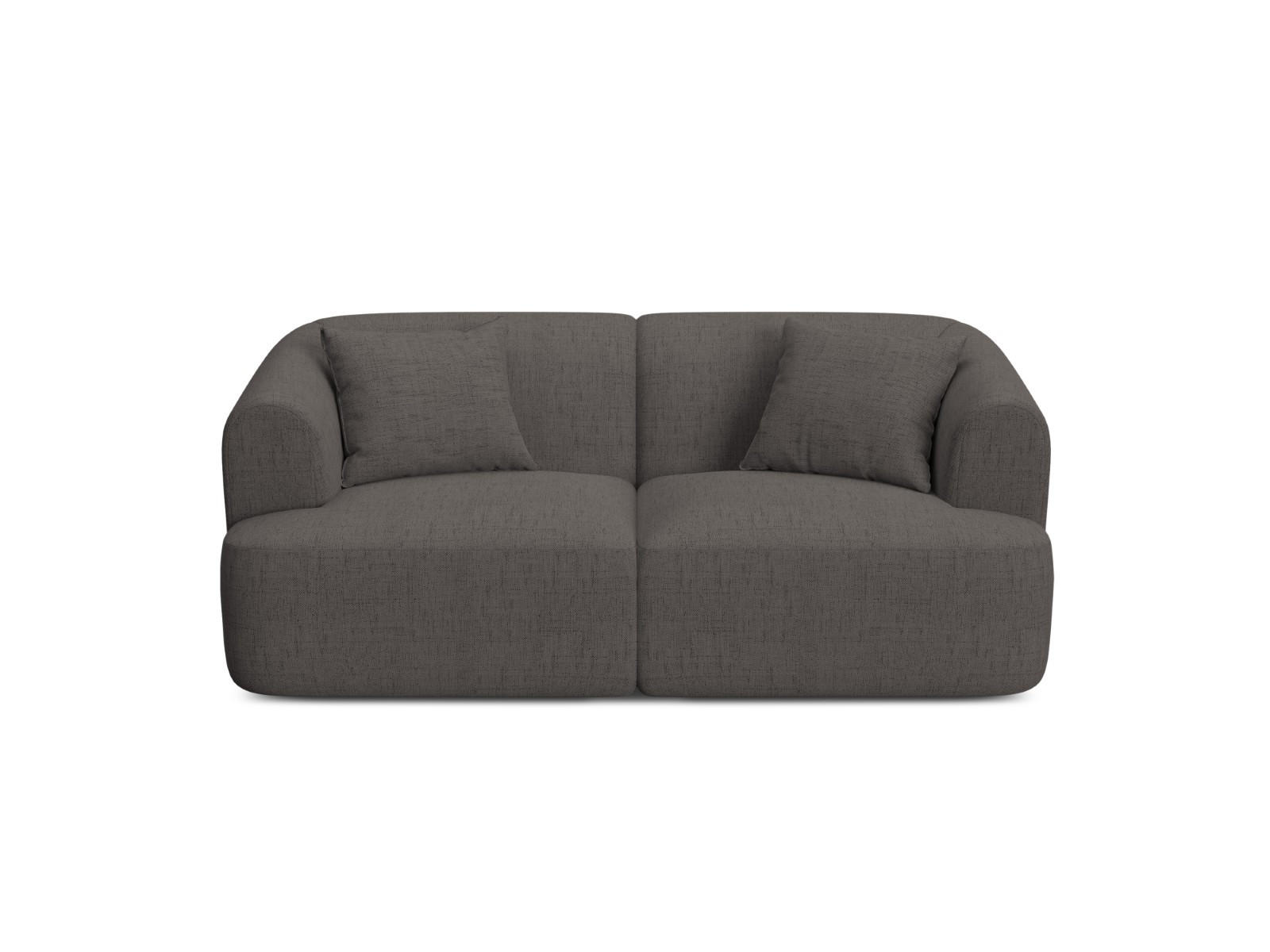 MODULARES-SOFA Campi aus strukturiertem Stoff grau 2 Sitzplätze - Grau, Textil (90/70/180cm) - Cosmopolitan Design