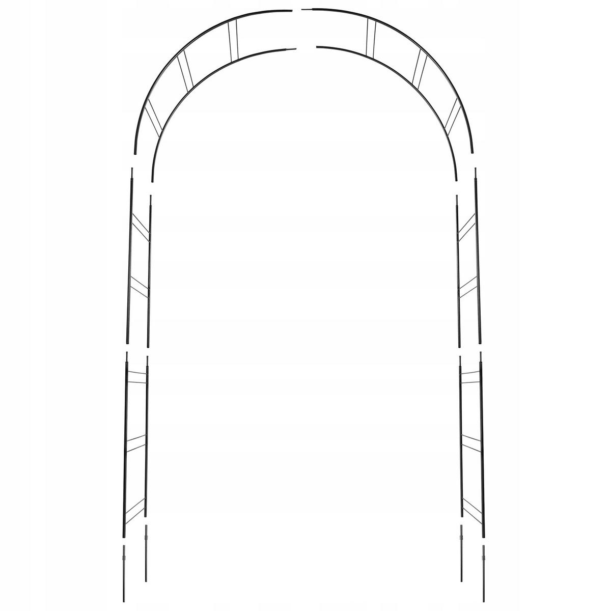 GARTENPERGOLA für Blumen, 255 cm, Schwarz - Schwarz, Metall (150/255cm) - KADAX