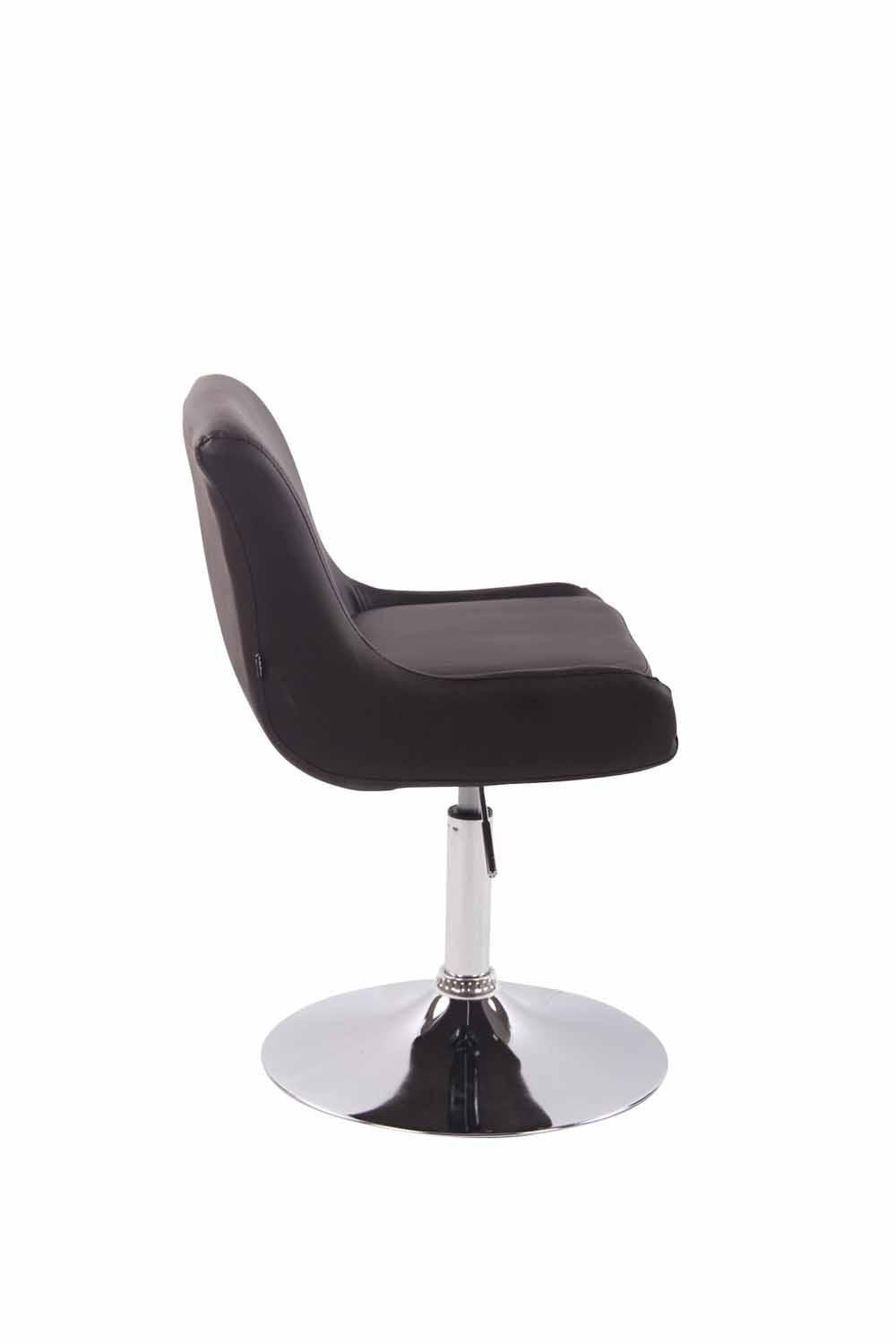 DREHSTUHL Lederlook braun - Chromfarben/Braun, Textil/Metall (43/71/50cm) - CLP