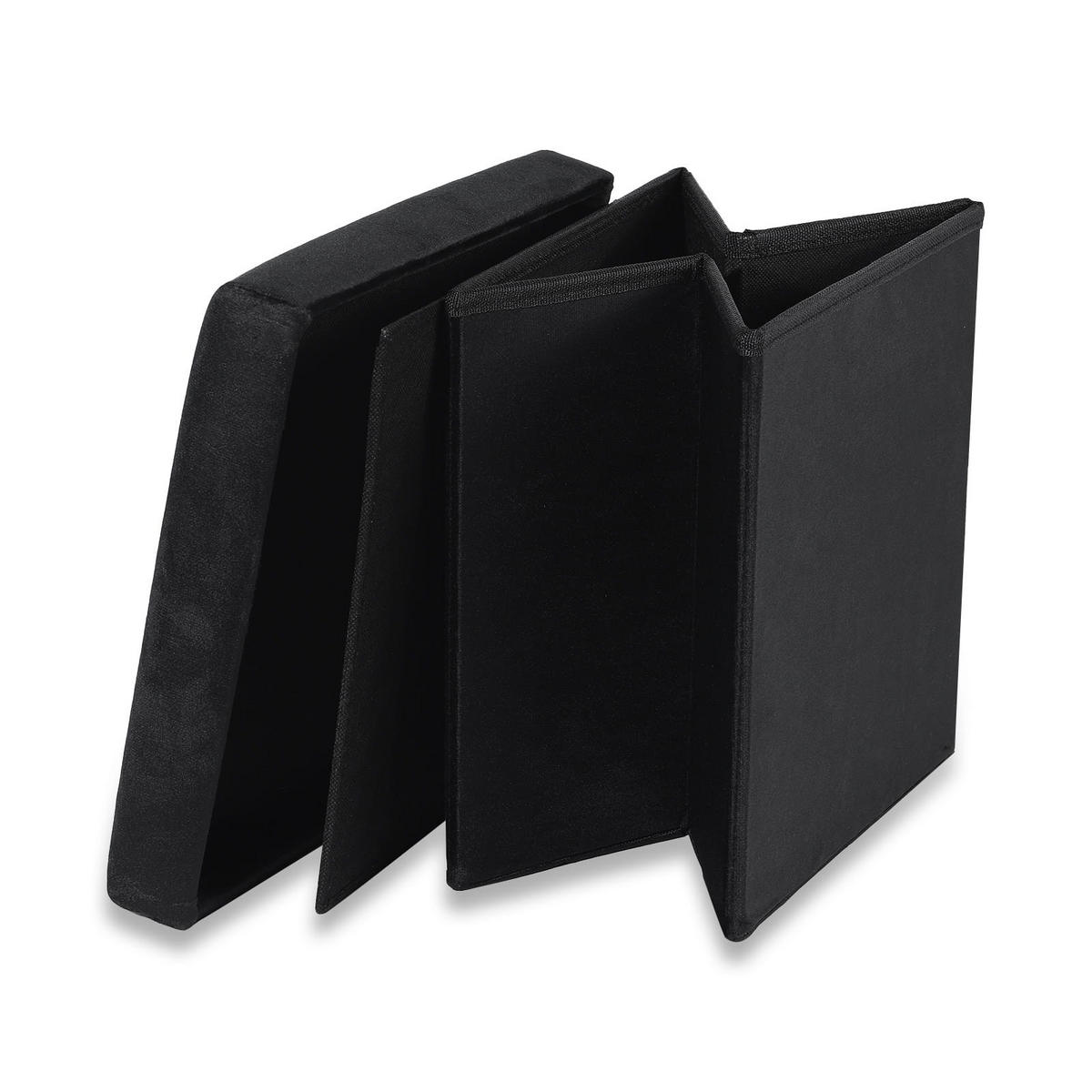 SITZBOX Cortona M Samt Schwarz - Schwarz, Textil (30/30/30cm) - Komodee