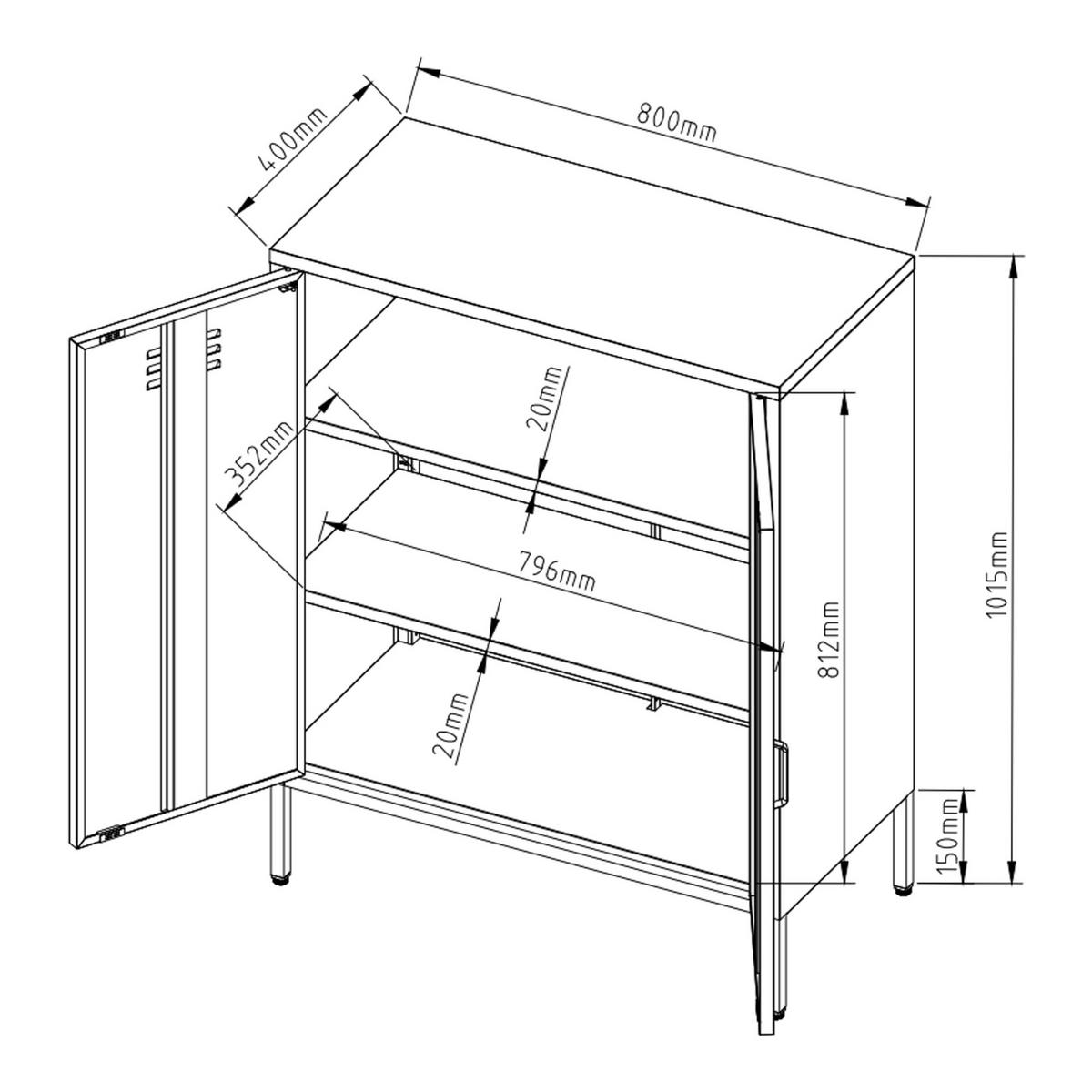 AKTENSCHRANK Pyhäranta - Weiß, Metall (80/101.5/40cm) - [en.casa]