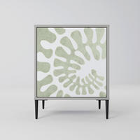 SIDEBOARD HELIX DANCE, Grau, 57,5x42x72,5 cm, Schwarze Metallfüße - Multicolor/Schwarz, Holzwerkstoff/Metall (57.5/72.5/42cm) - SpaceRebels