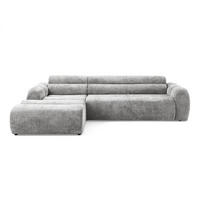 4-SITZER modulares Ecksofa VEER SET 1 Links, 298 x 175 cm, Chenille Webstoff Grau - Schwarz/Grau, Holz/Kunststoff (298/175cm) - Muffo