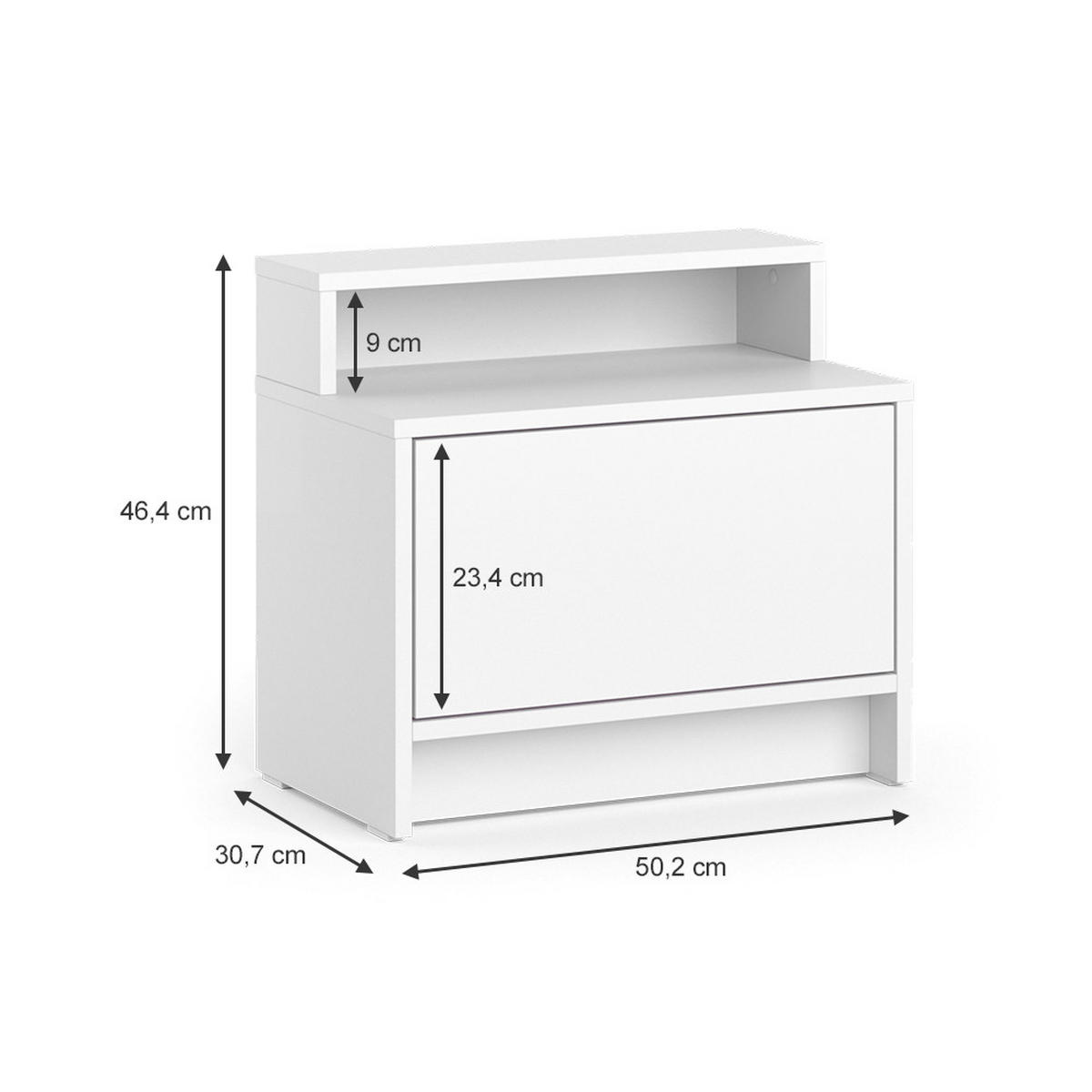 NACHTSCHRANK Naara Weiß 50.2 x 46.4 cm 2er-Set - Weiß, Holzwerkstoff (50.2/46.4/30.7cm) - Vicco