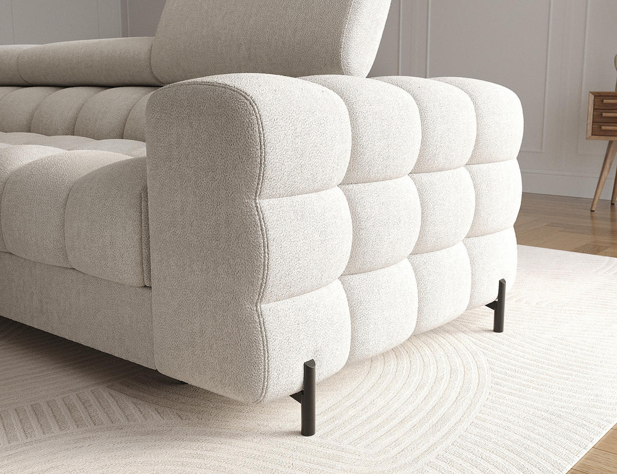 ECKSOFA Neviro L - Weiß (Amore 01) - Weiß, Holzwerkstoff (285/181cm) - Möblo