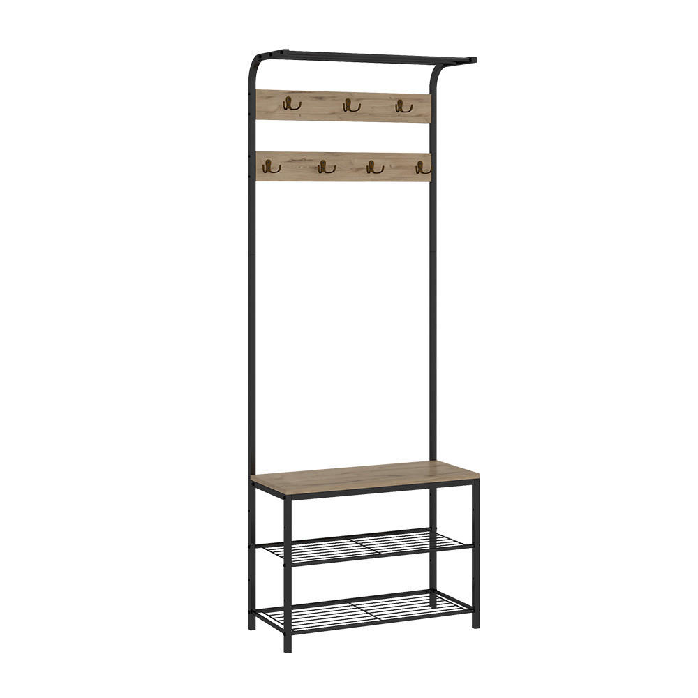 WANDGARDEROBE Fyrk Eiche 70 x 190 cm - Eichefarben/Schwarz, Holzwerkstoff (70/190/30cm) - Vicco