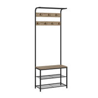 WANDGARDEROBE Fyrk Eiche 70 x 190 cm - Eichefarben/Schwarz, Holzwerkstoff (70/190/30cm) - Vicco