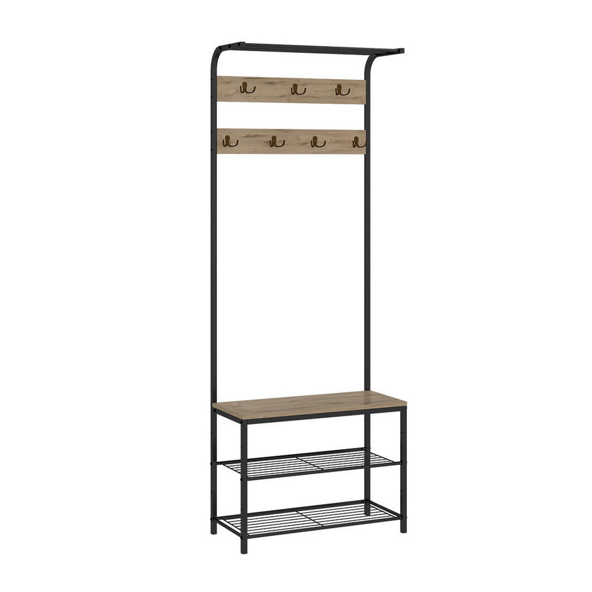 WANDGARDEROBE Fyrk Eiche 70 x 190 cm - Eichefarben/Schwarz, Holzwerkstoff (70/190/30cm) - Vicco