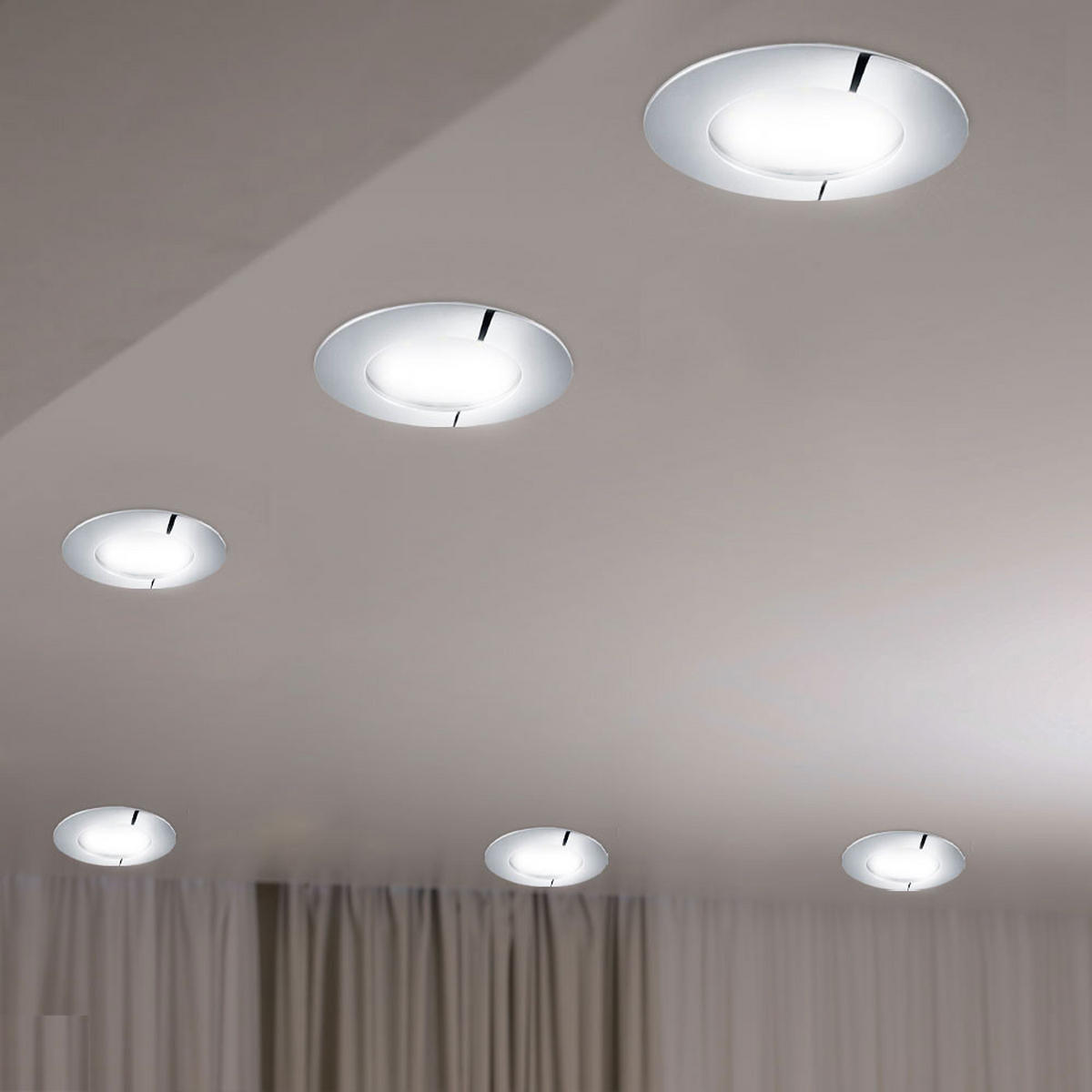 LED DECKENLEUCHTE Chrom Silber rund - Silberfarben, Kunststoff (10.2/10.2/4.5cm)