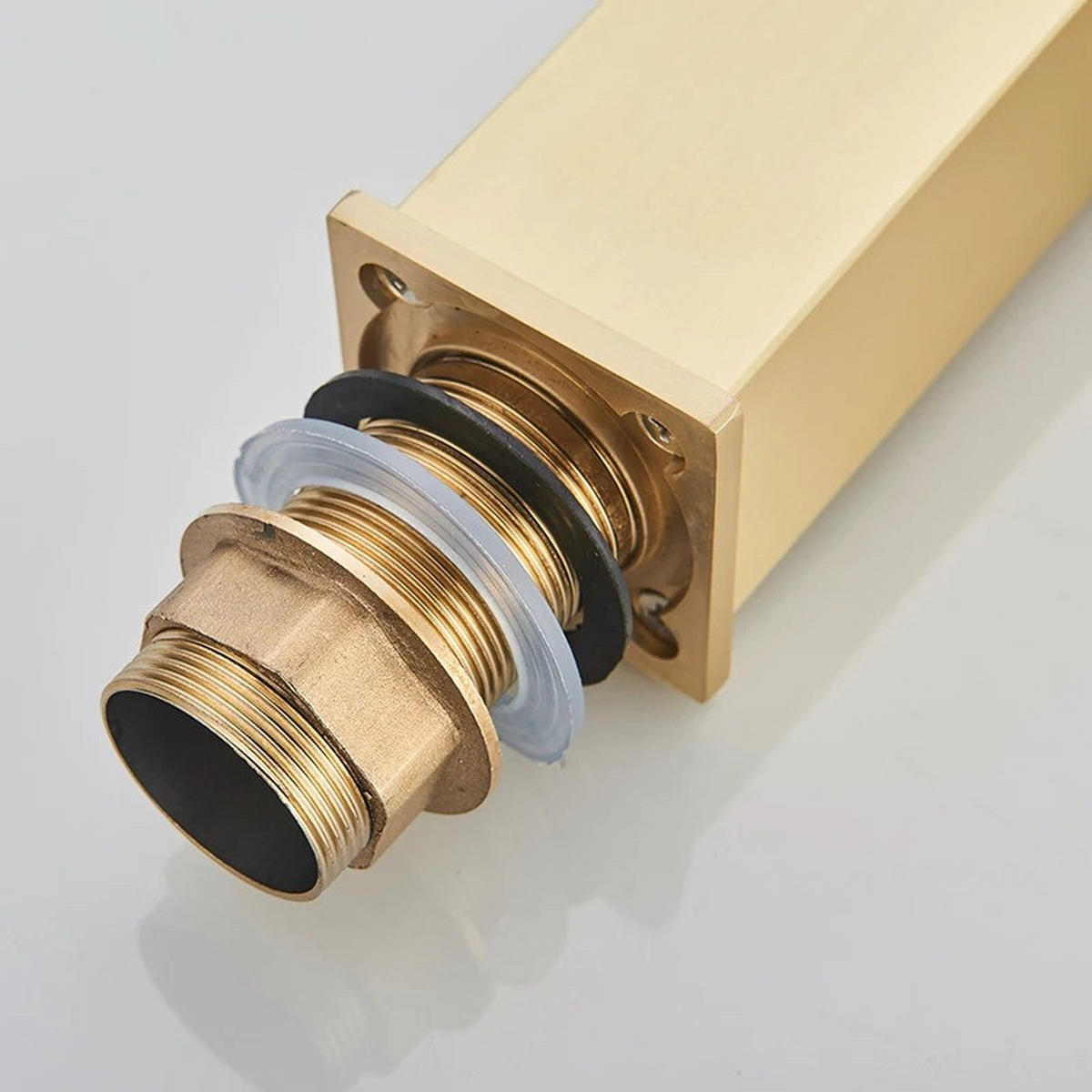 WASCHTISCHARMATUR, Warm- und Kaltwasser, Gebürstetes Gold - Goldfarben, Metall (19.5/19.5/5cm) - Kaket