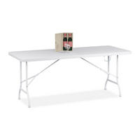 GARTENTISCH - Weiß, Kunststoff/Metall (74/180/73cm) - Relaxdays