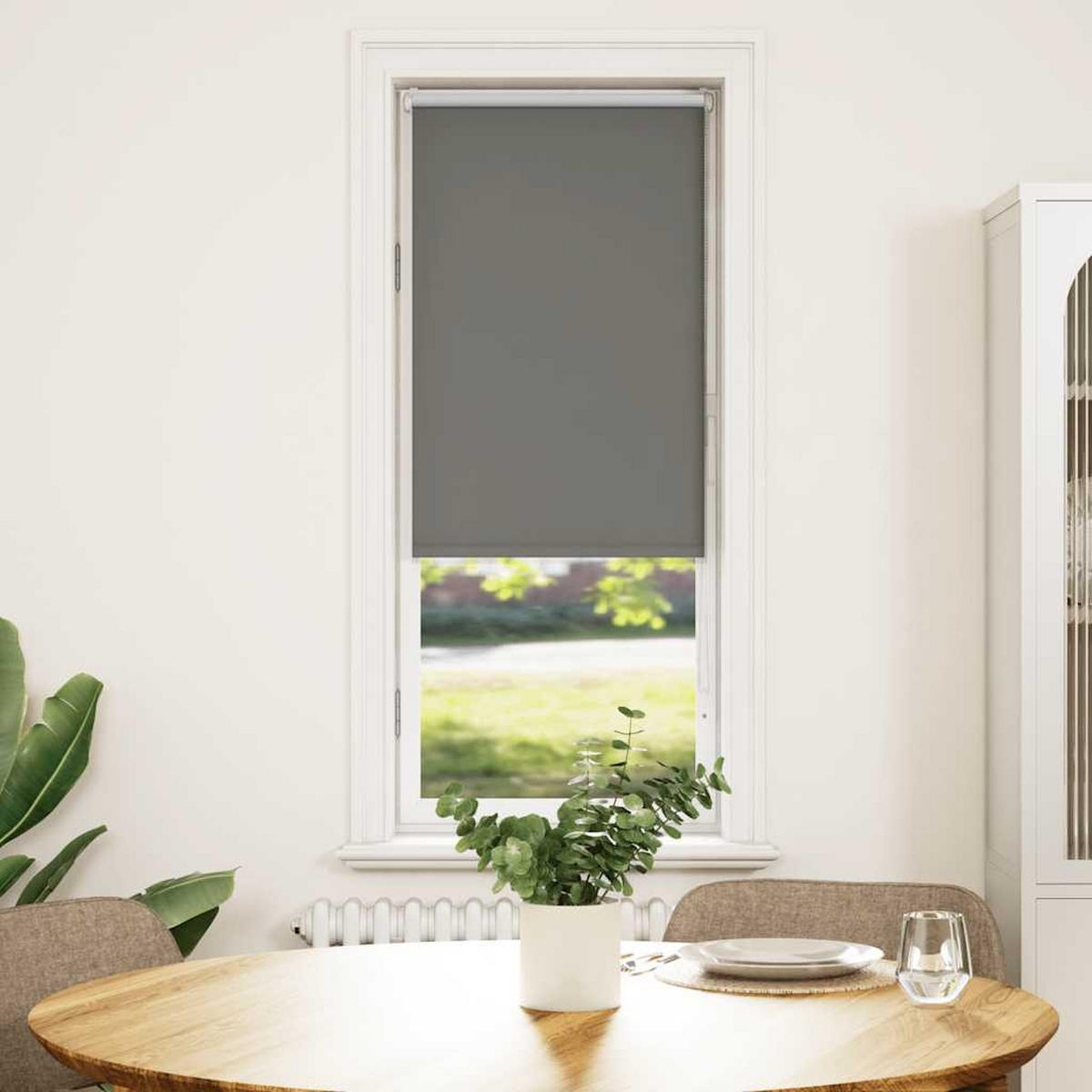 VERDUNKELUNGSROLLO 40/150 cm Stoffbreite 35,7 cm aus Polyester Grau - Grau, Textil (40/150cm) - vidaXL