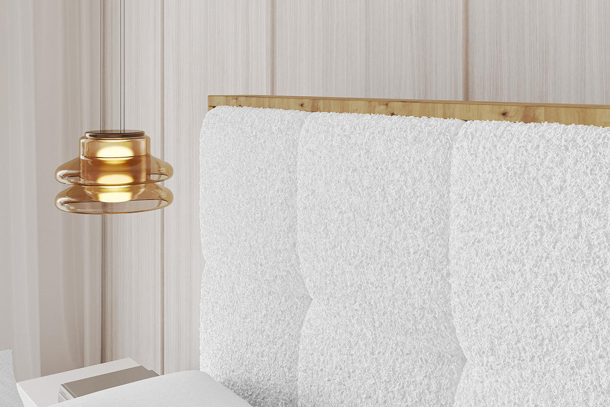 POLSTERBETT mit Bettkasten und Lattenrost, Bett mit Matratze H3/H4 - ENZO7 140x200 Weiß - Weiß, Holzwerkstoff/Textil (140/200cm) - ALTDECOR