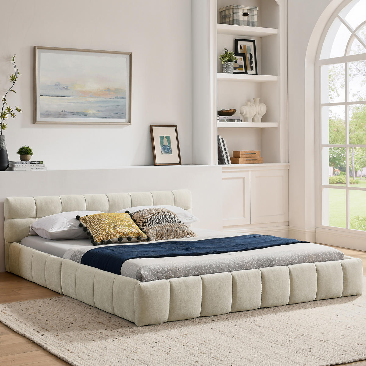 POLSTERBETT 160x200 cm Chenille beige - Beige, Kunststoff (160/200cm) - Fortuna Lai