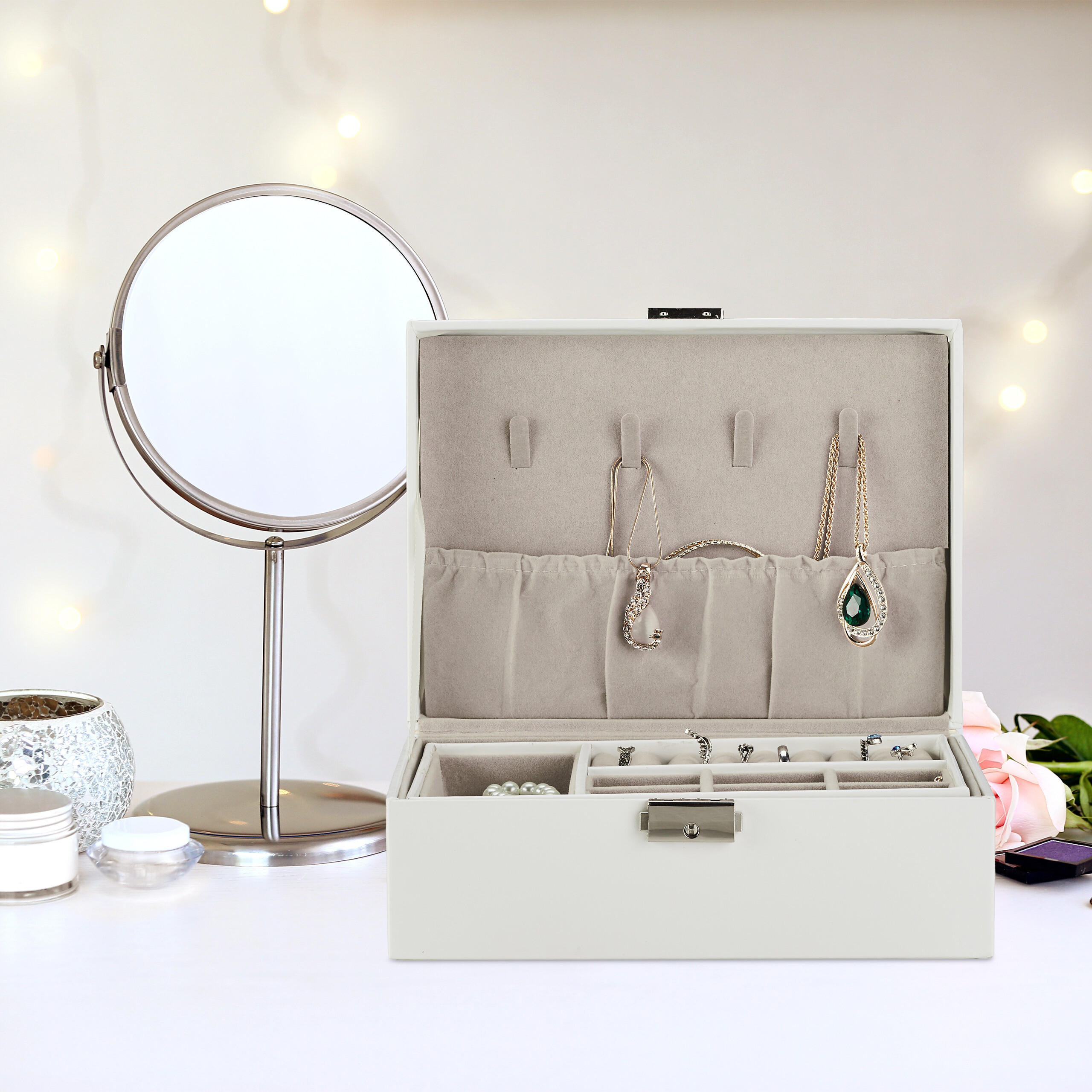 SCHMUCKKASTEN - Multicolor, Holzwerkstoff/Kunststoff (23/9.5/17.5cm) - Relaxdays