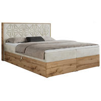 BOXBETT NESSI - 140/200 Beige Velvet - H3 - Beige, Holz/Textil (140/200cm) - MKS