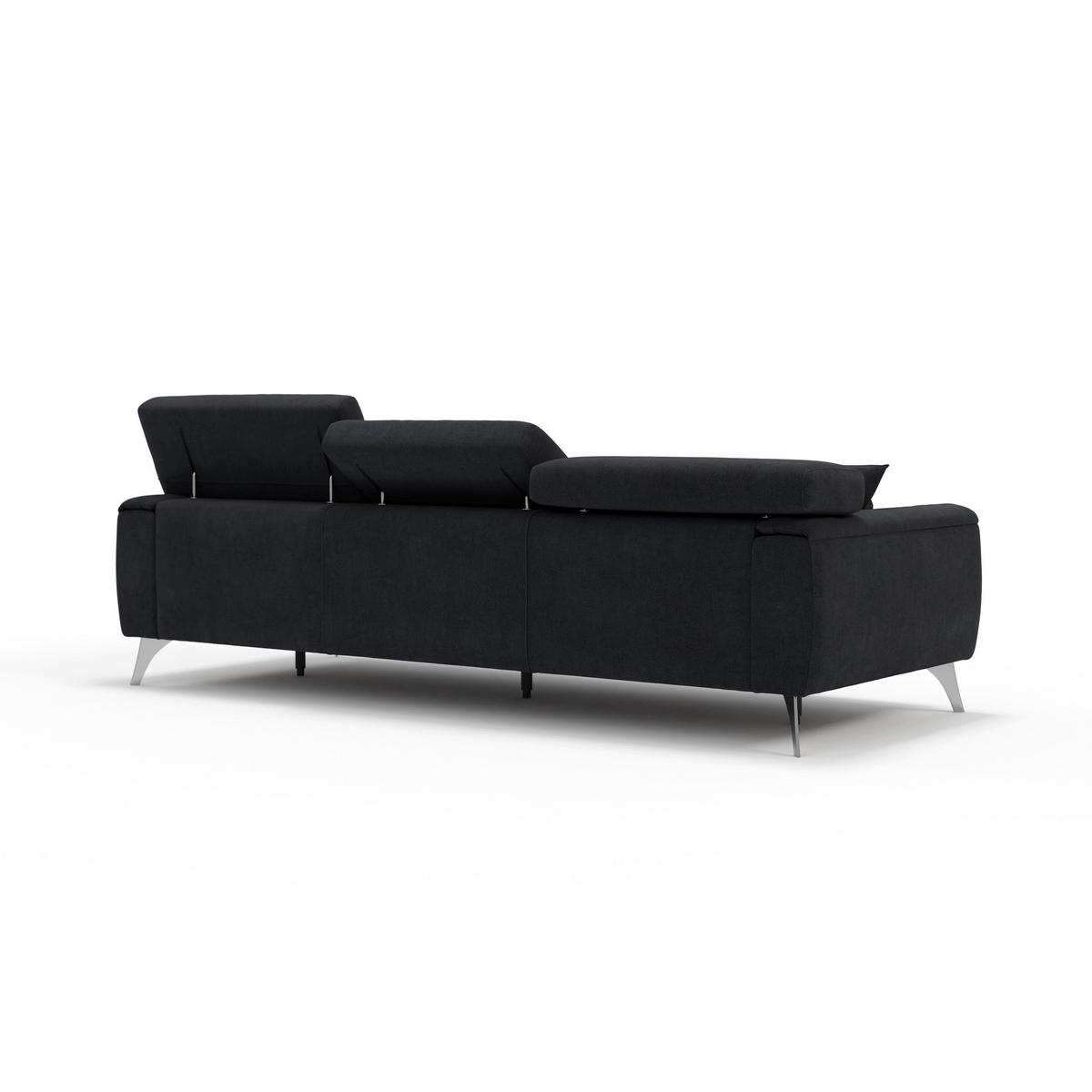 LINEARSOFA Caravaggio - Schwarz, Textil (244/73/102cm) - Divani.store