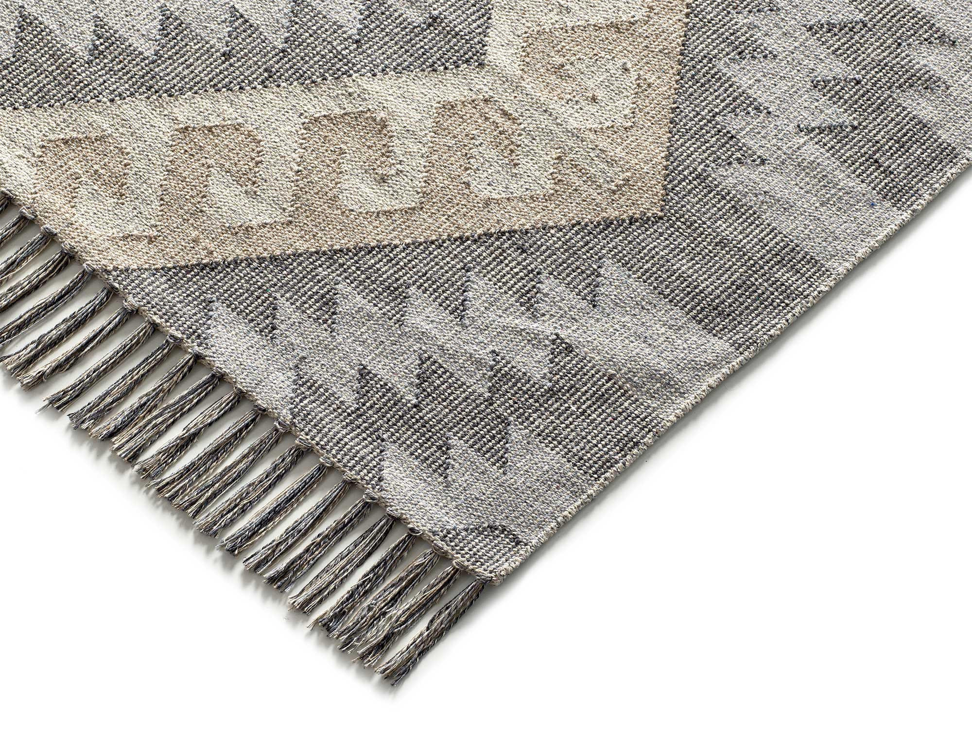 HANDWEBTEPPICH Grau Chandia 120/170 cm - Grau, Naturmaterialien (120/170cm) - Atticgo