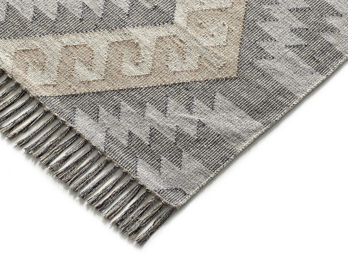 HANDWEBTEPPICH Grau Chandia 80/120 cm - Grau, Naturmaterialien (80/120cm) - Atticgo