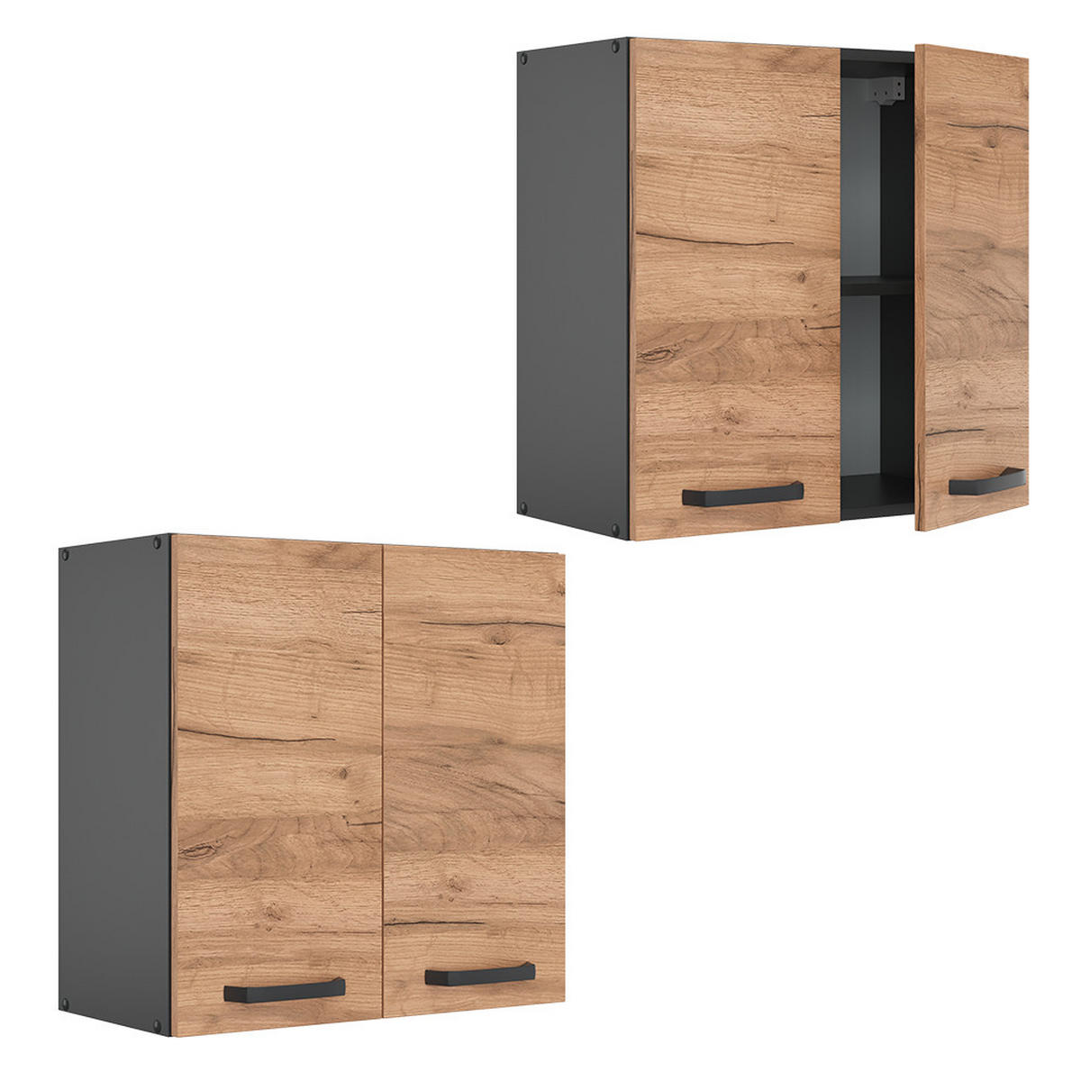 HÄNGESCHRANK R-Line Goldkraft Eiche 60 cm - Anthrazit/Eiche Wotan, Holzwerkstoff (60/60/31cm) - Vicco