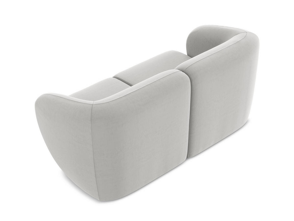 2-SITZER-SOFA Samt Stoff Grau - Silberfarben/Schwarz, Holzwerkstoff/Kunststoff (174/75/94cm) - Makamii