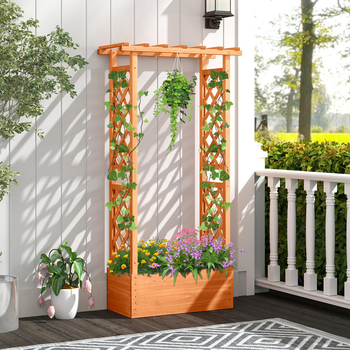 HOCHBEET Orange - Orange, Holz (32/152/66cm) - COSTWAY