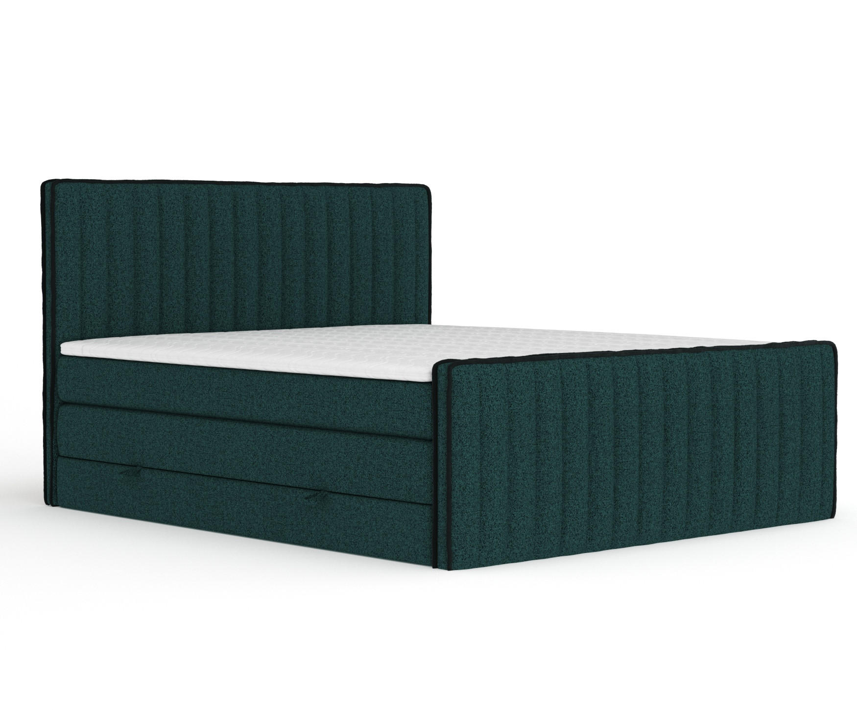 BOXSPRINGBETT Nocturne Grün 140/200 cm - Schwarz/Grün, Holz/Holzwerkstoff (140/200cm) - Maison de Reve
