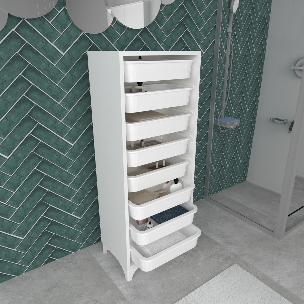 KOMMODE Lurøy - Weiß, Holzwerkstoff/Kunststoff (45/116.5/30cm) - [en.casa]