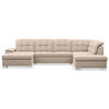 WOHNLANDSCHAFT Jamaal Beige Velours linksseitig - Beige/Schwarz, Textil (330/106/212cm) - Selsey