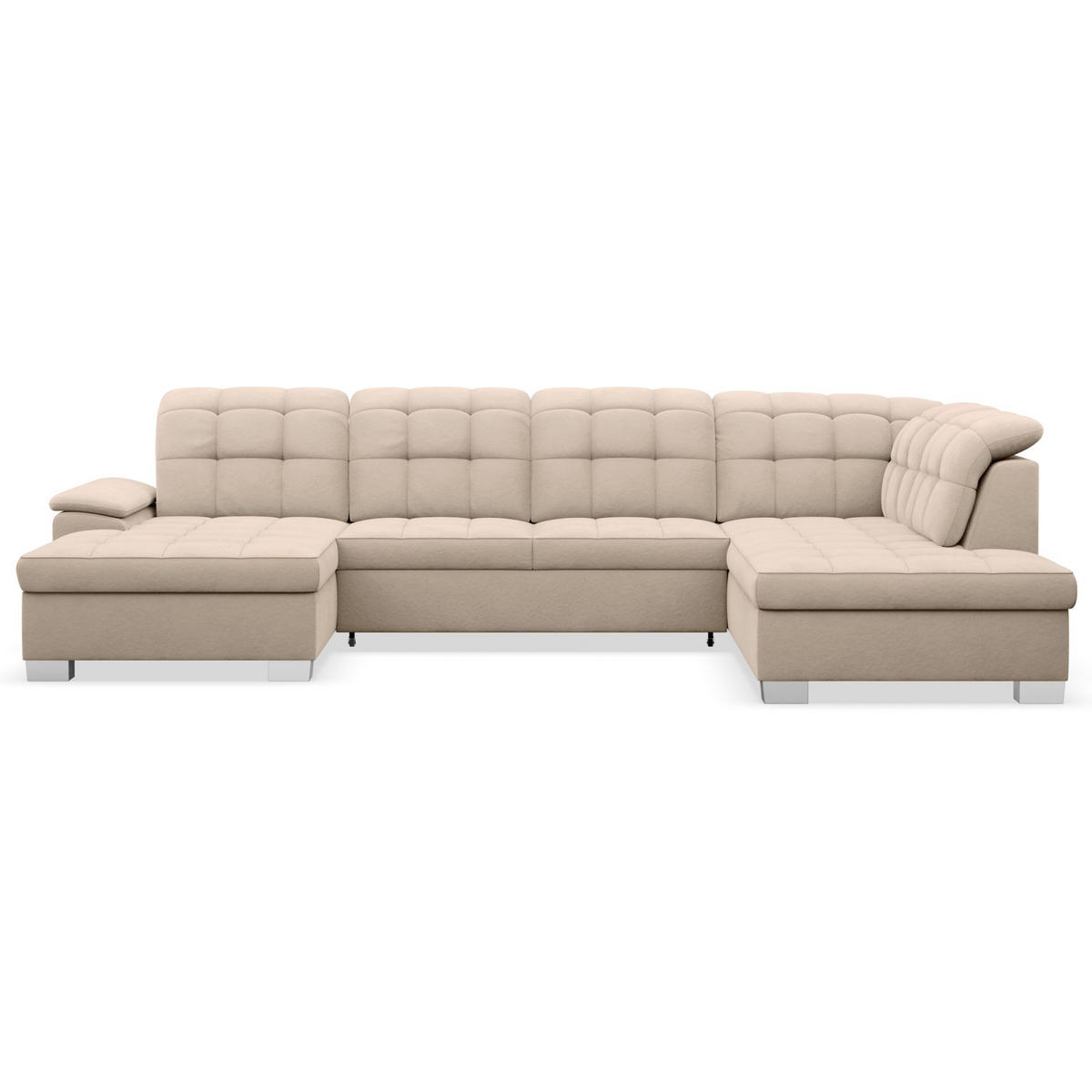 WOHNLANDSCHAFT Jamaal Beige Velours linksseitig - Beige/Schwarz, Textil (330/106/212cm) - Selsey