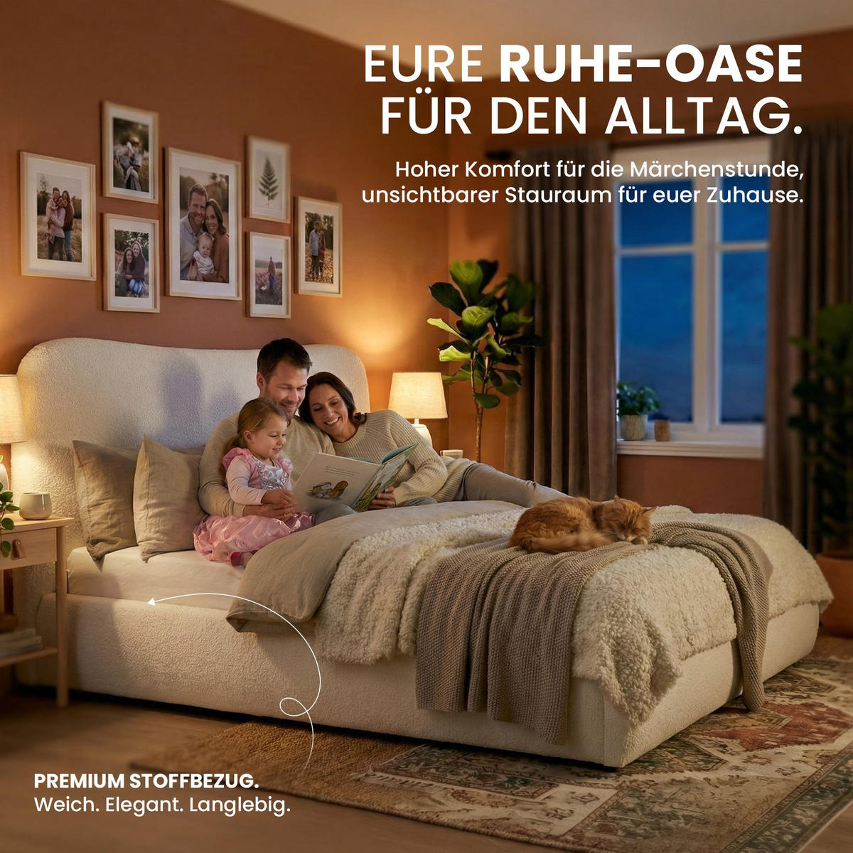 POLSTERBETT 160 cm/200 cm cm Stoff Creme - Creme, Textil (181/224cm) - CLP