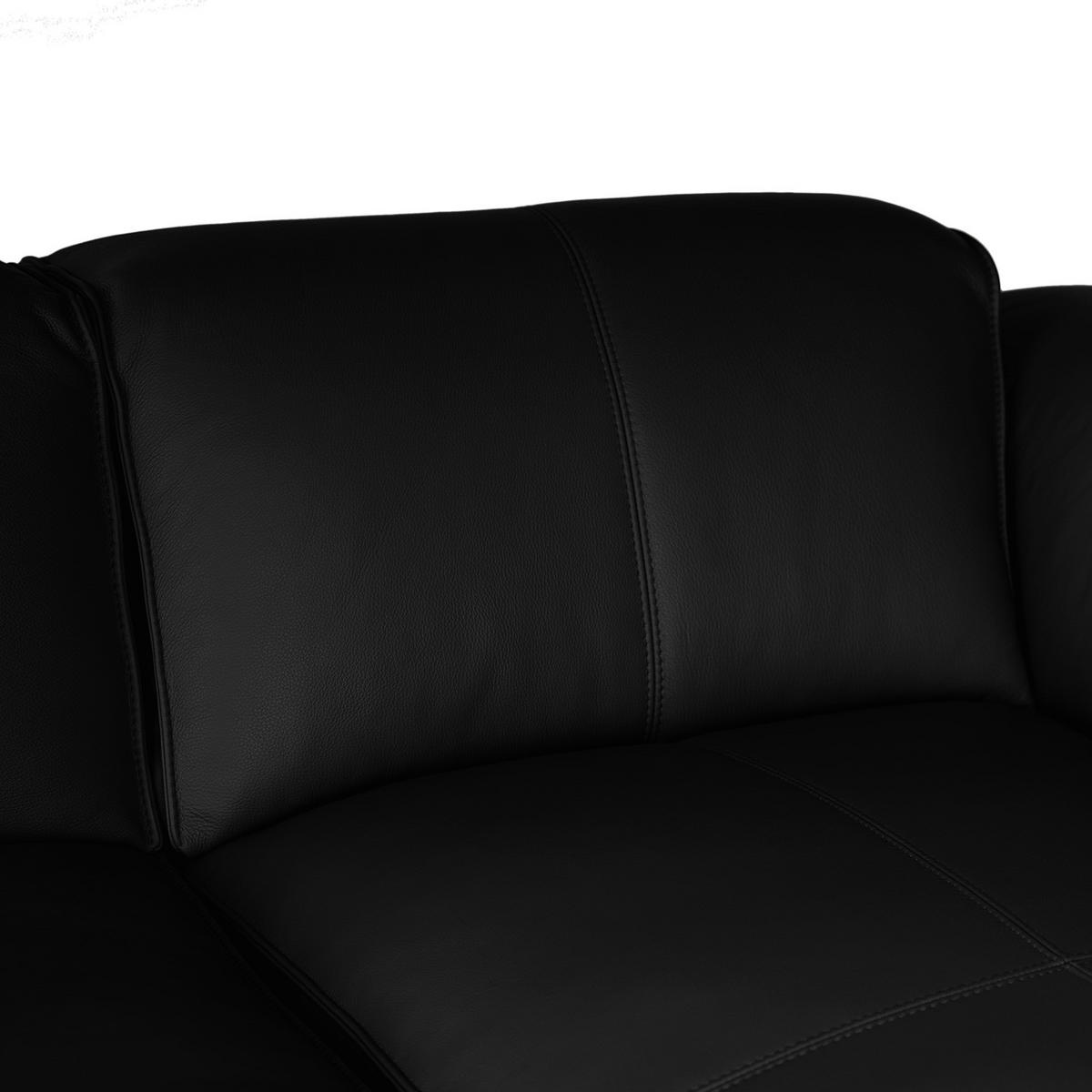 2-SITZER SOFA - Schwarz, Leder/Kunststoff (220/71/102cm) - home24