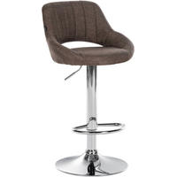 BARHOCKER Stoff braun - Chromfarben/Braun, Textil/Metall (46.5/85/48cm) - CLP