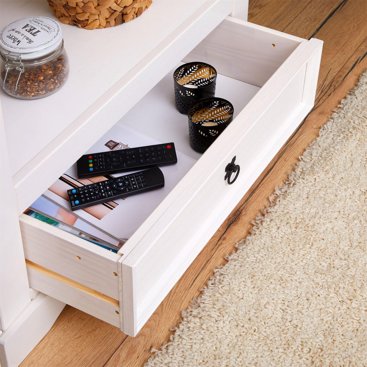 BÜCHERSCHRANK TEQUILA - Weiß/Braun, Holz (80/174/44cm) - IDIMEX