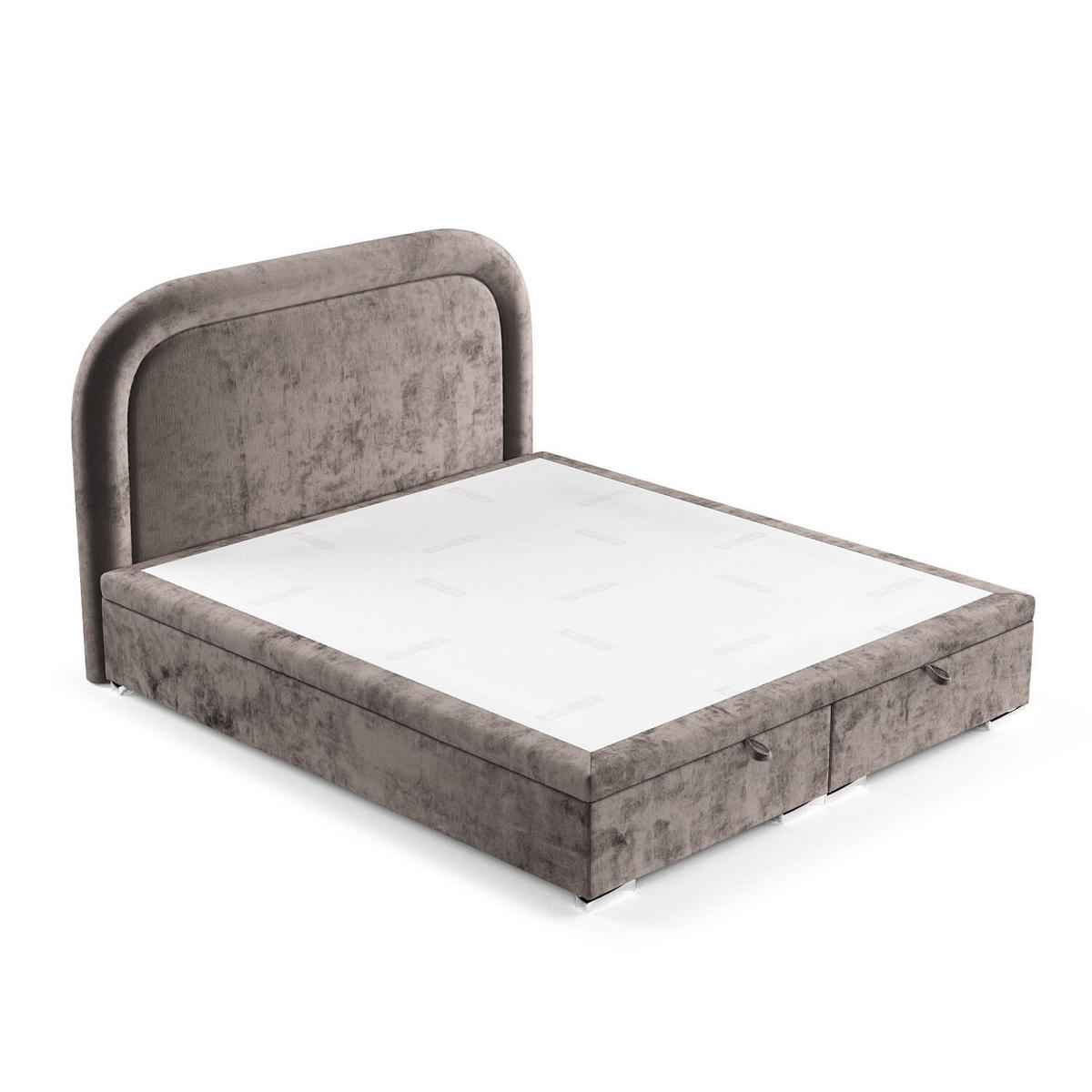 POLSTERBETT Harmony mit Stauraum 120/200 cm Braun im Lotta Stoff - Chromfarben/Braun, Holz/Holzwerkstoff (120/200cm) - AltaBeds