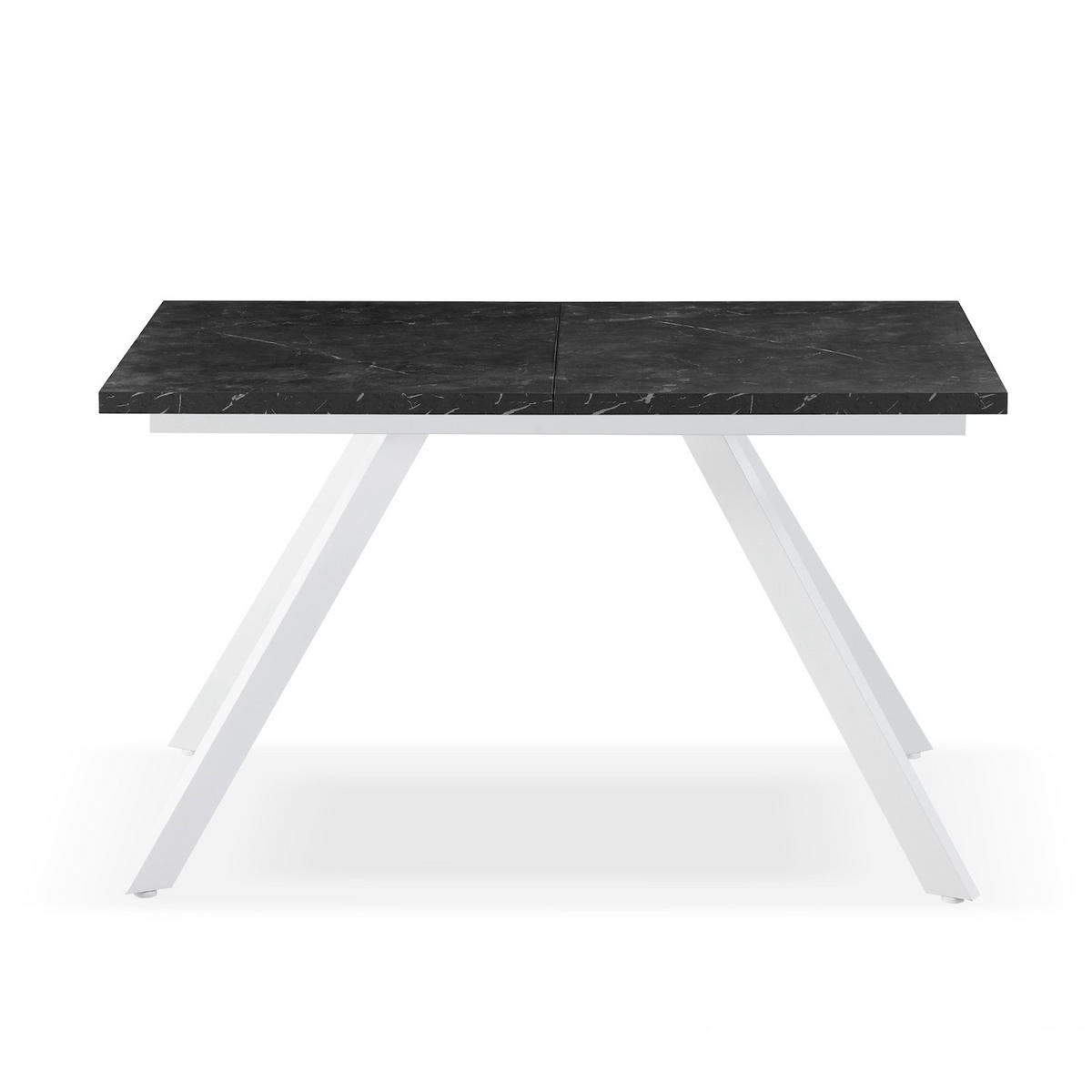 ESSTISCH SVEN 120-160/80/76 cm Marmor-Schwarz - Anthrazit/Weiß, Holzwerkstoff/Metall (80/120/76cm) - B&D Home