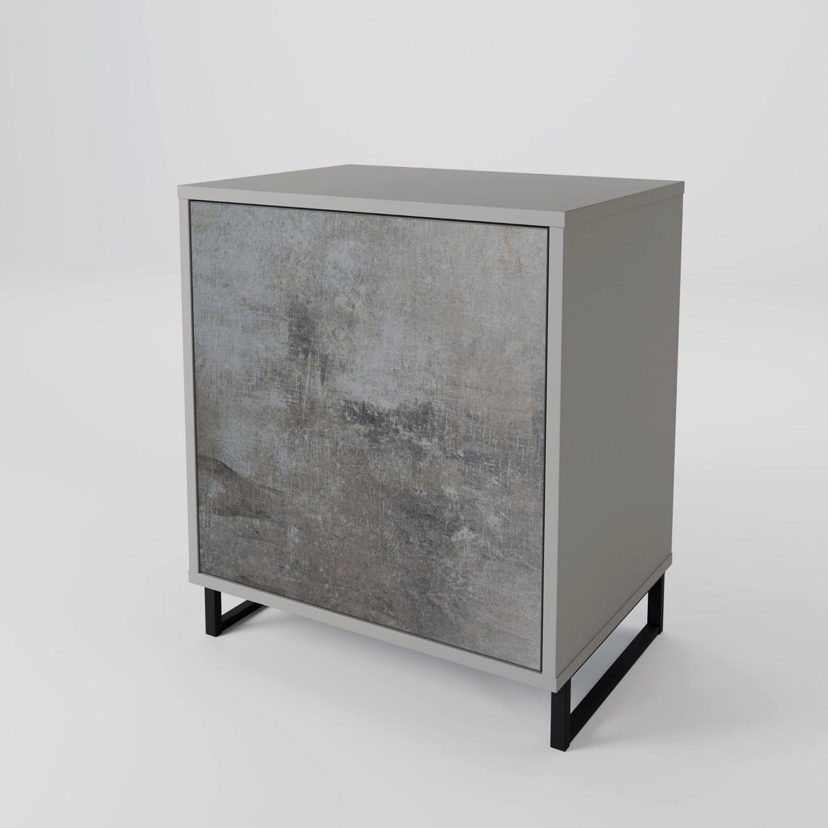 SIDEBOARD CONCRETE WALL, Grau, 57,5x42x57,5 cm, Ohne Füße - Multicolor/Grau, Holzwerkstoff (57.5/57.5/42cm) - SpaceRebels